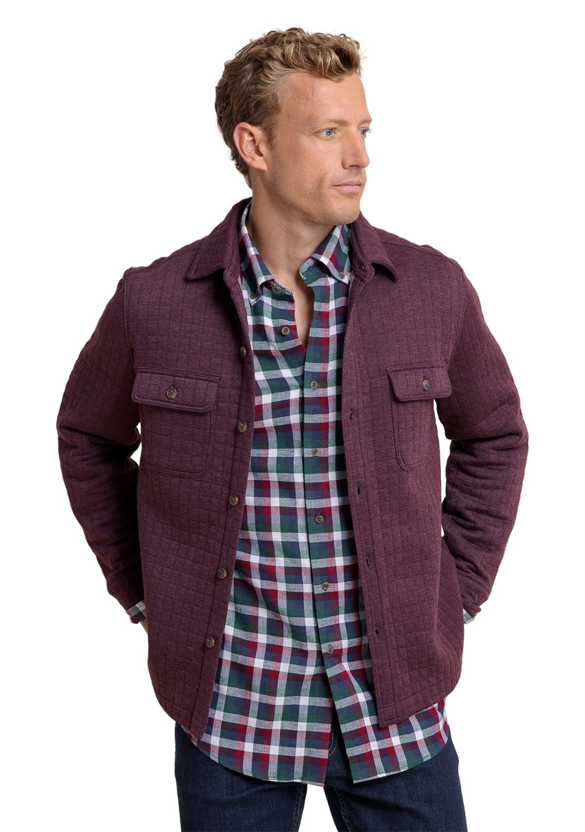 Mens Fairwood Quilted Knit Shacket