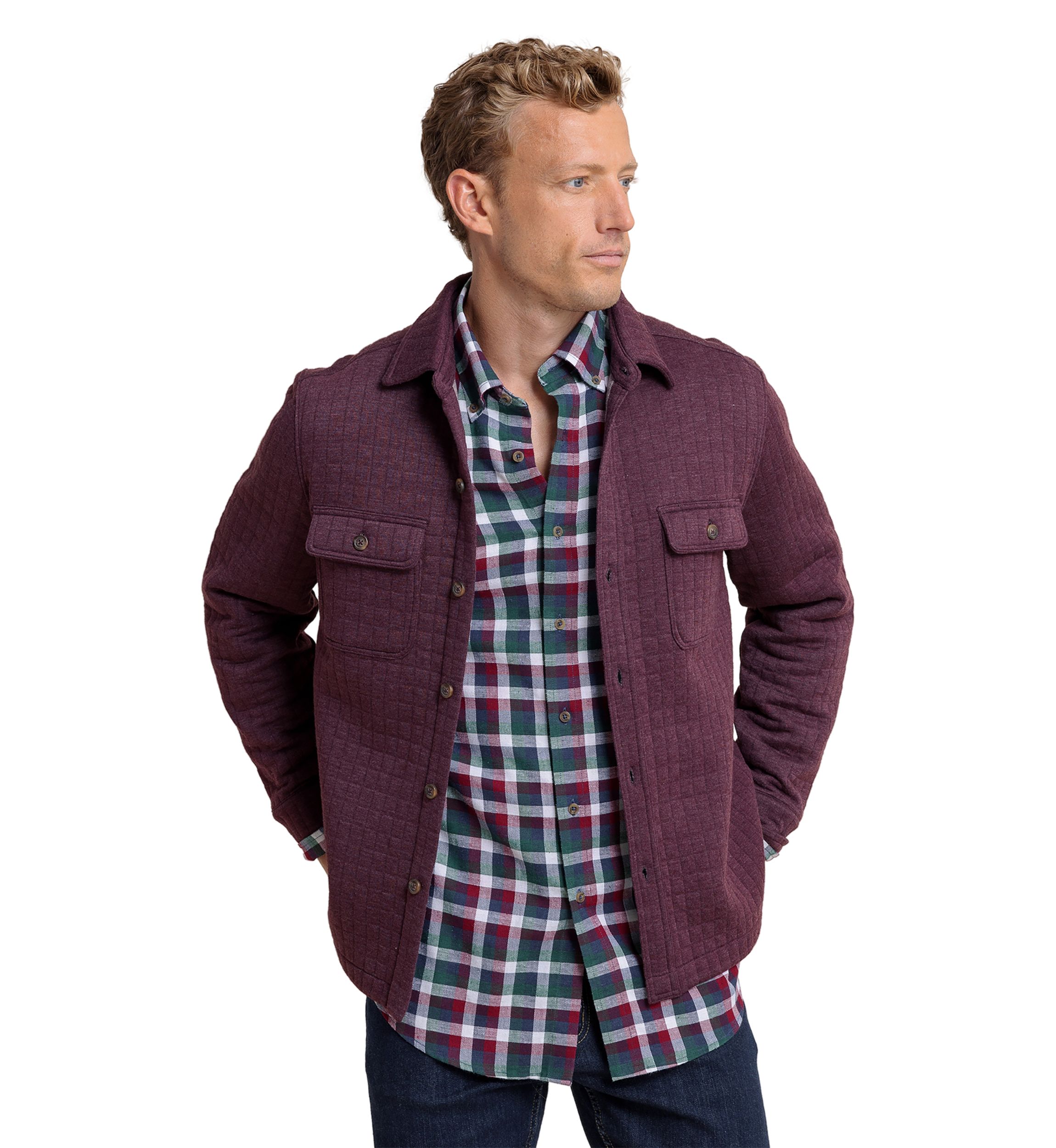 Mens Fairwood Quilted Knit Shacket
