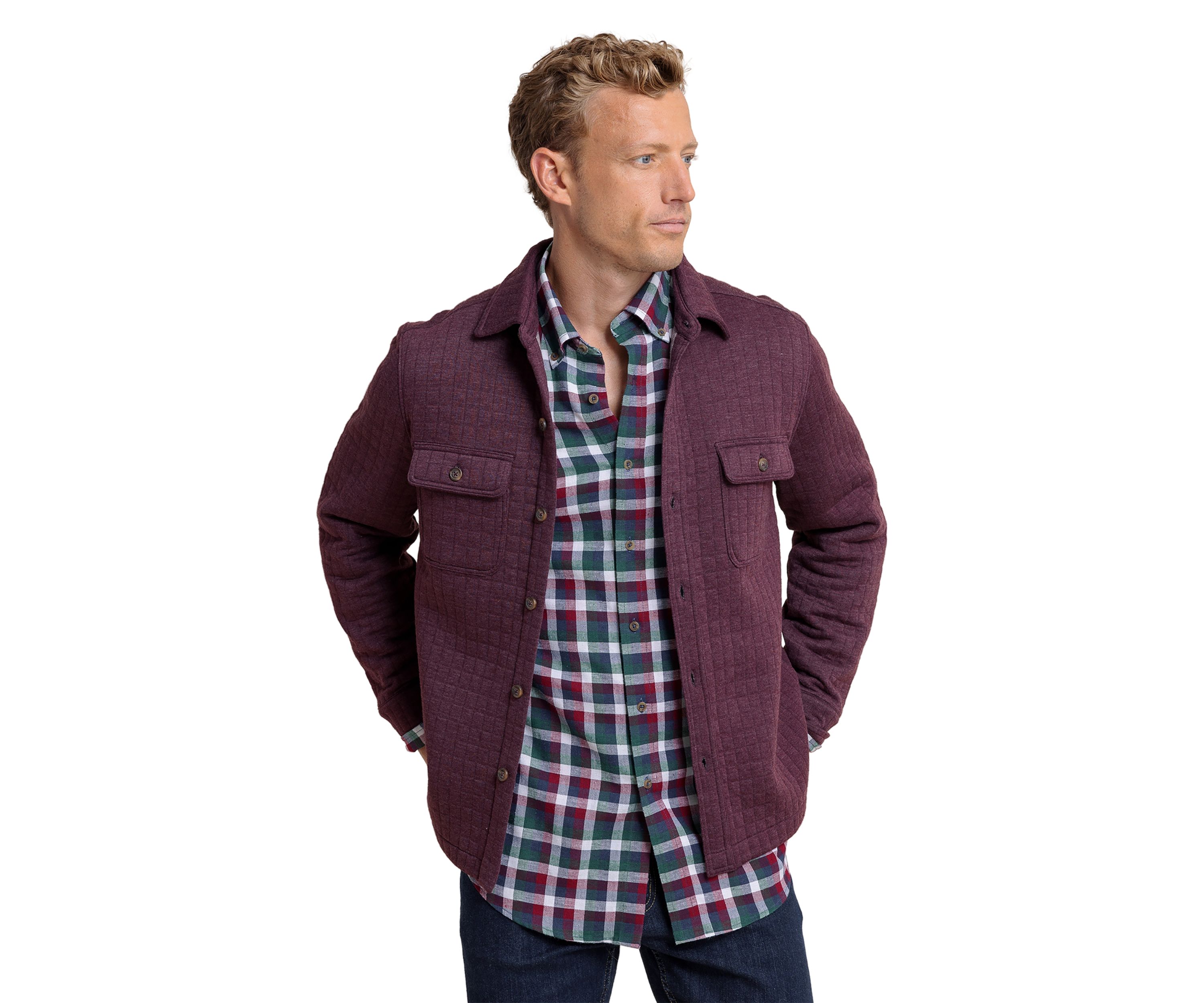 Mens Fairwood Quilted Knit Shacket
