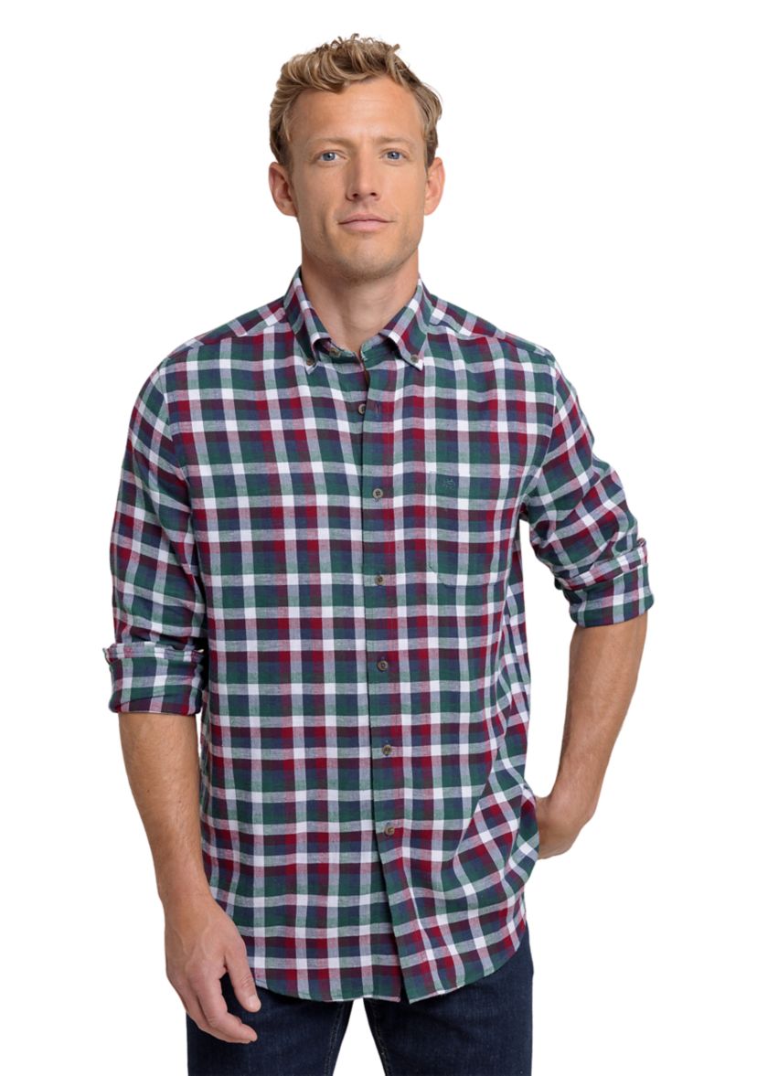 Mens Cobblestone Plaid Button Down Shirt