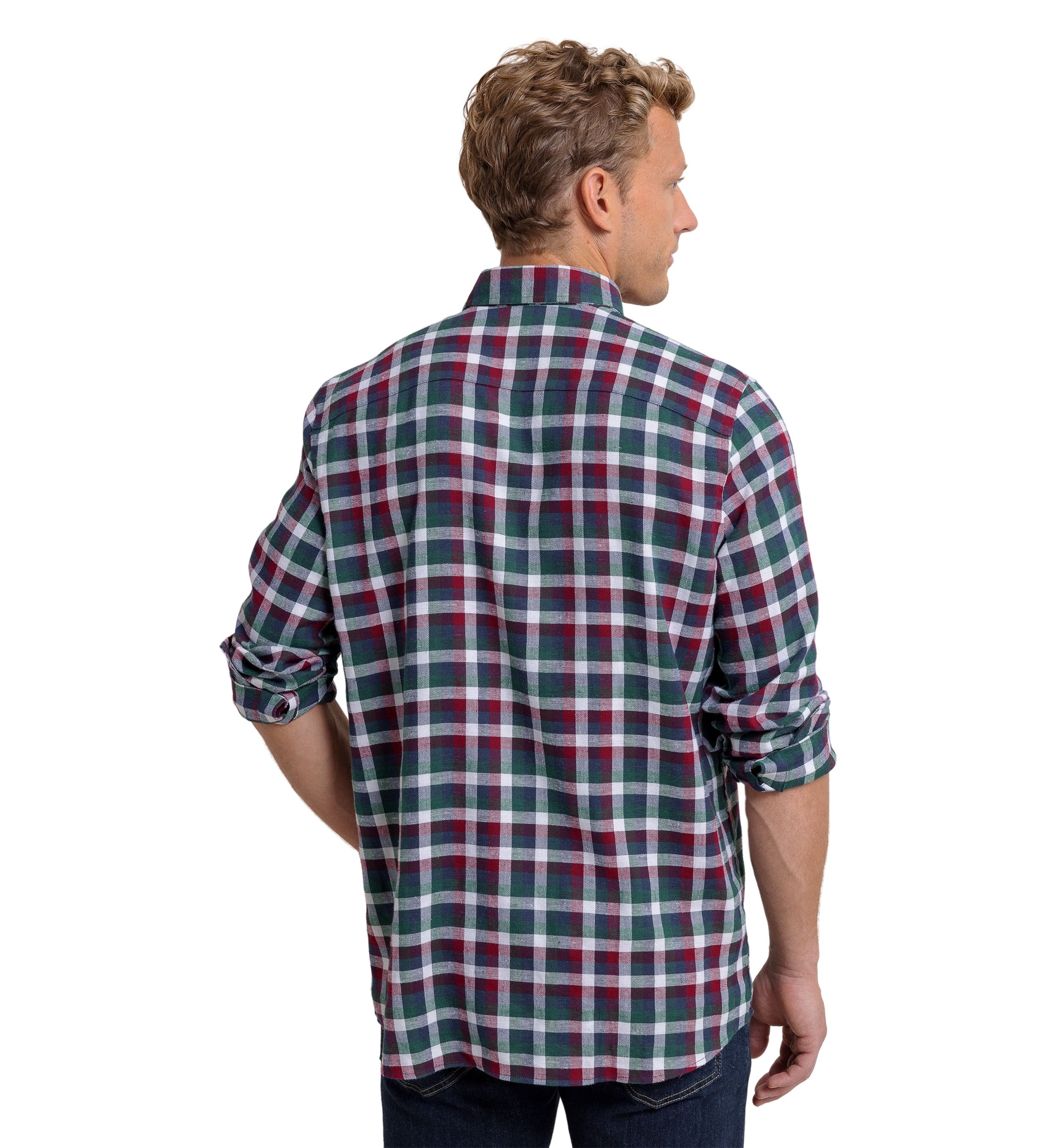 Mens Cobblestone Plaid Button Down Shirt