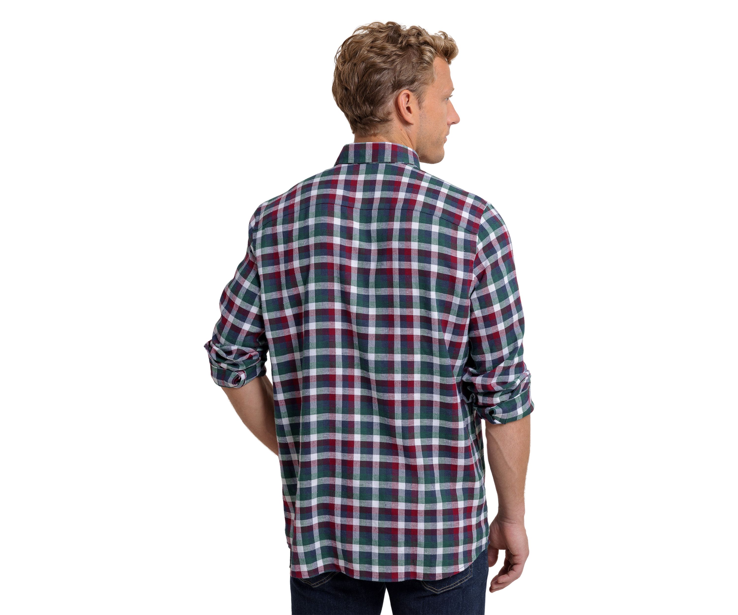 Mens Cobblestone Plaid Button Down Shirt