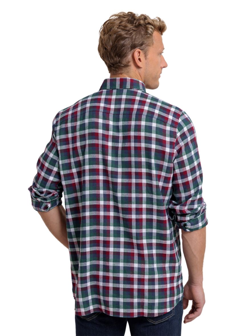 Mens Cobblestone Plaid Button Down Shirt
