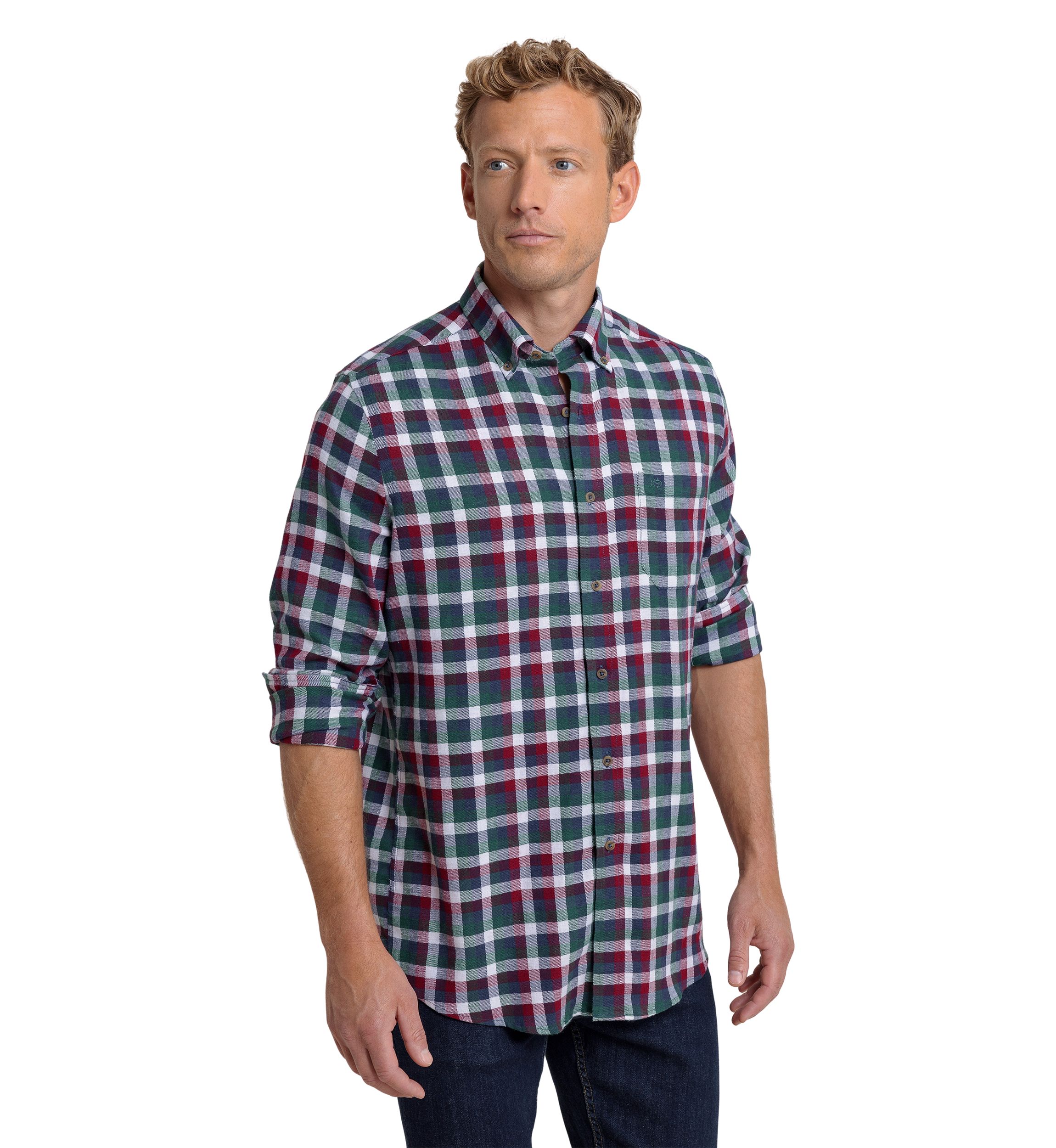 Mens Cobblestone Plaid Button Down Shirt
