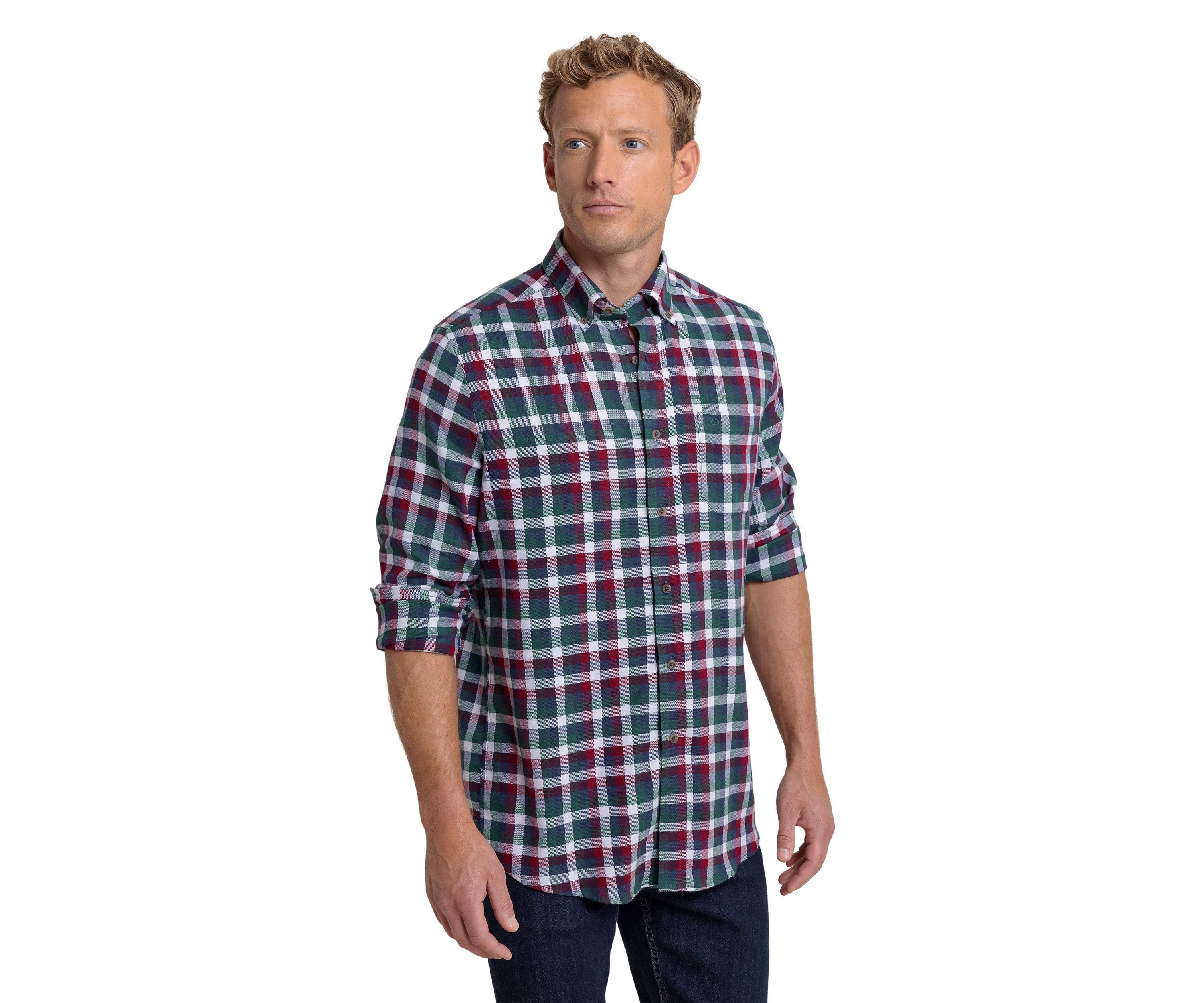 Mens Cobblestone Plaid Button Down Shirt