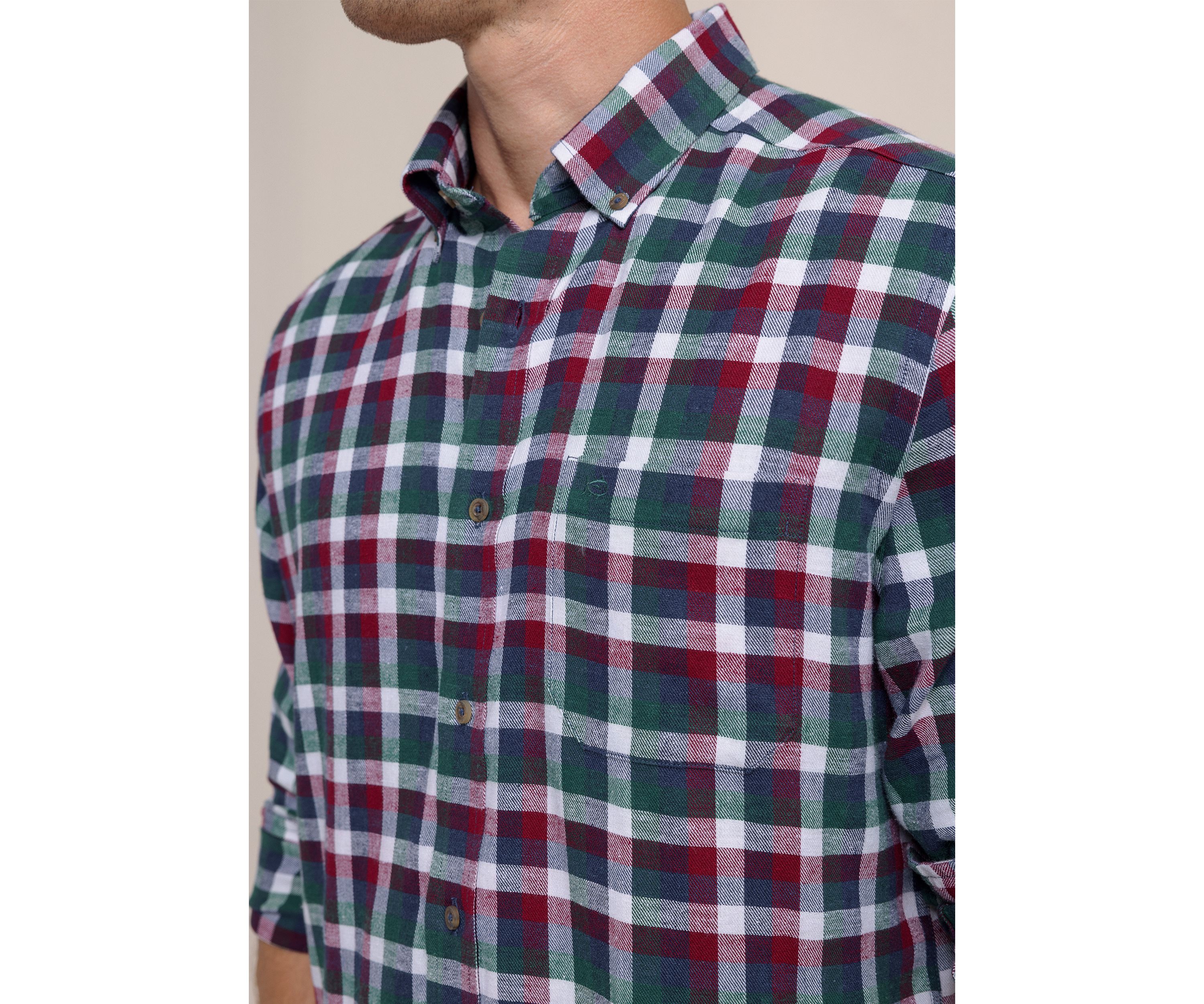Mens Cobblestone Plaid Button Down Shirt