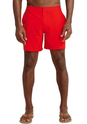 Southern Tide Men's Shelter Cove Swim Trunks, Red, 2XL