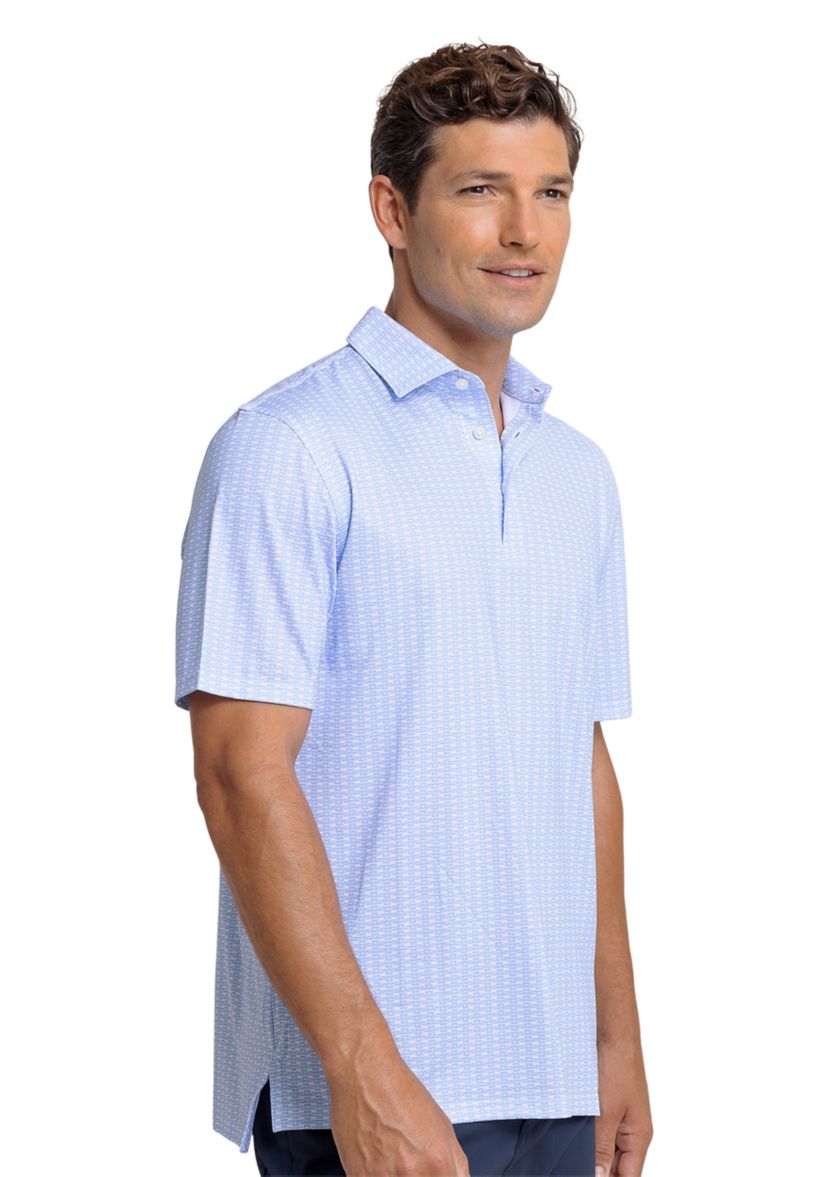 Mens Driver Dock Cleat Geo Printed Polo Shirt
