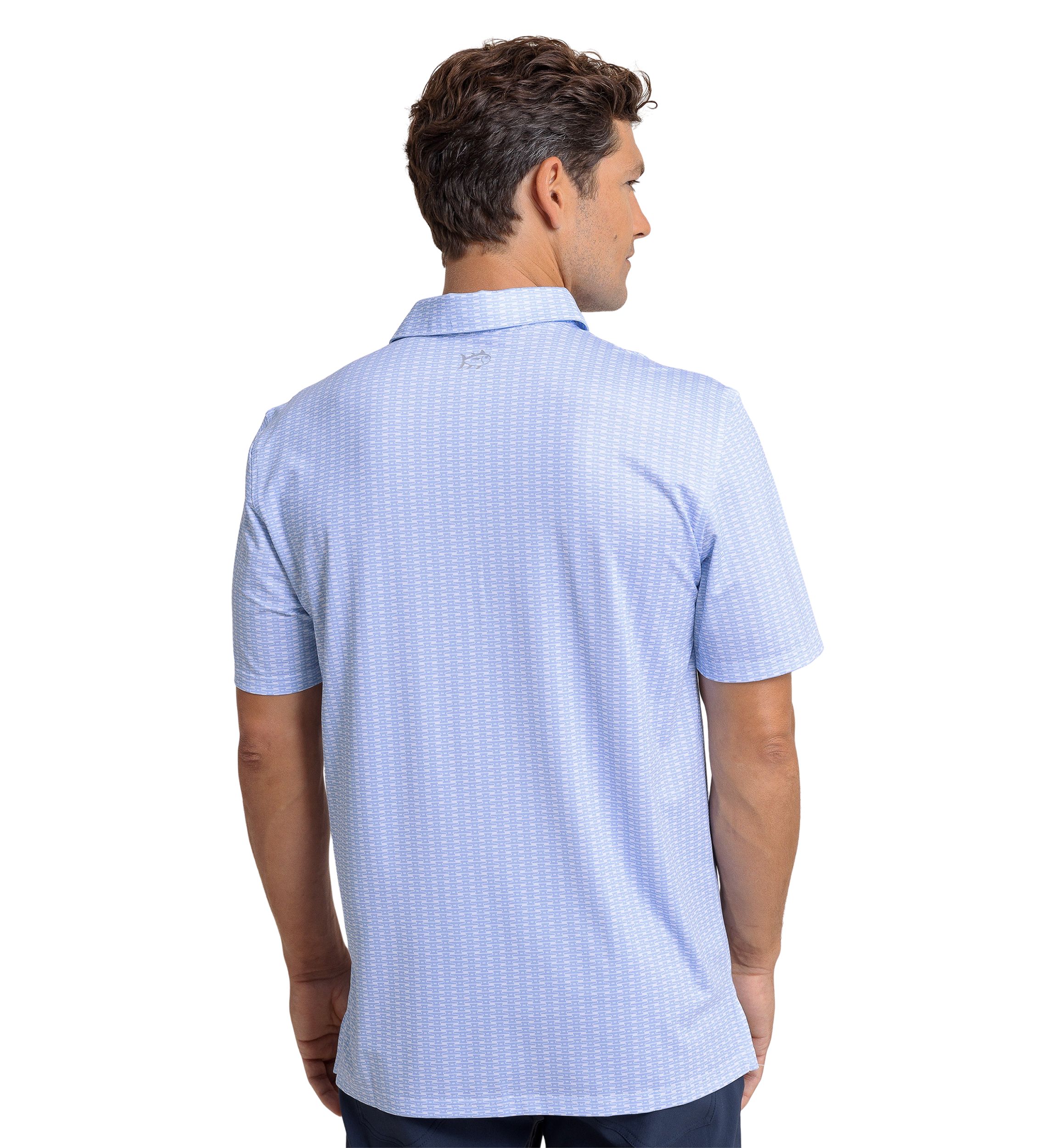 Mens Driver Dock Cleat Geo Printed Polo Shirt