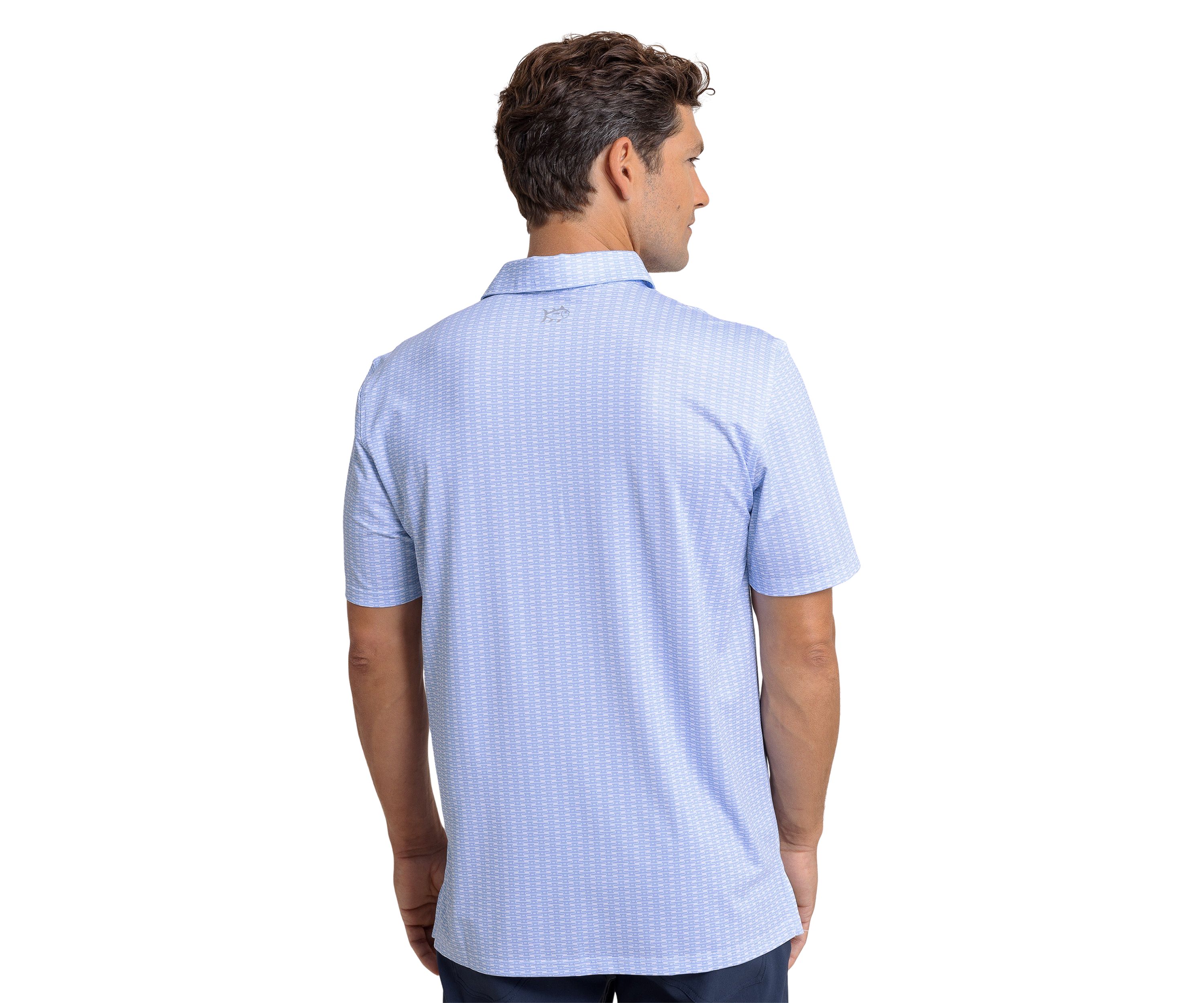 Mens Driver Dock Cleat Geo Printed Polo Shirt