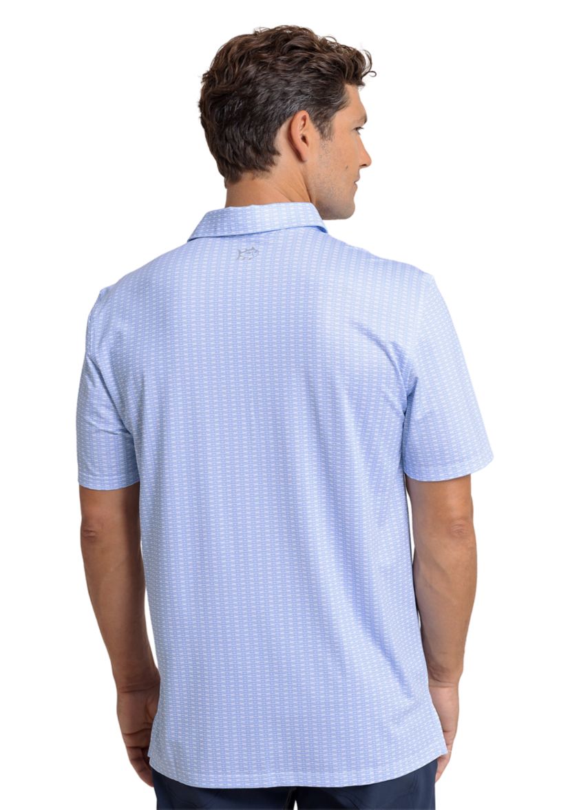 Mens Driver Dock Cleat Geo Printed Polo Shirt