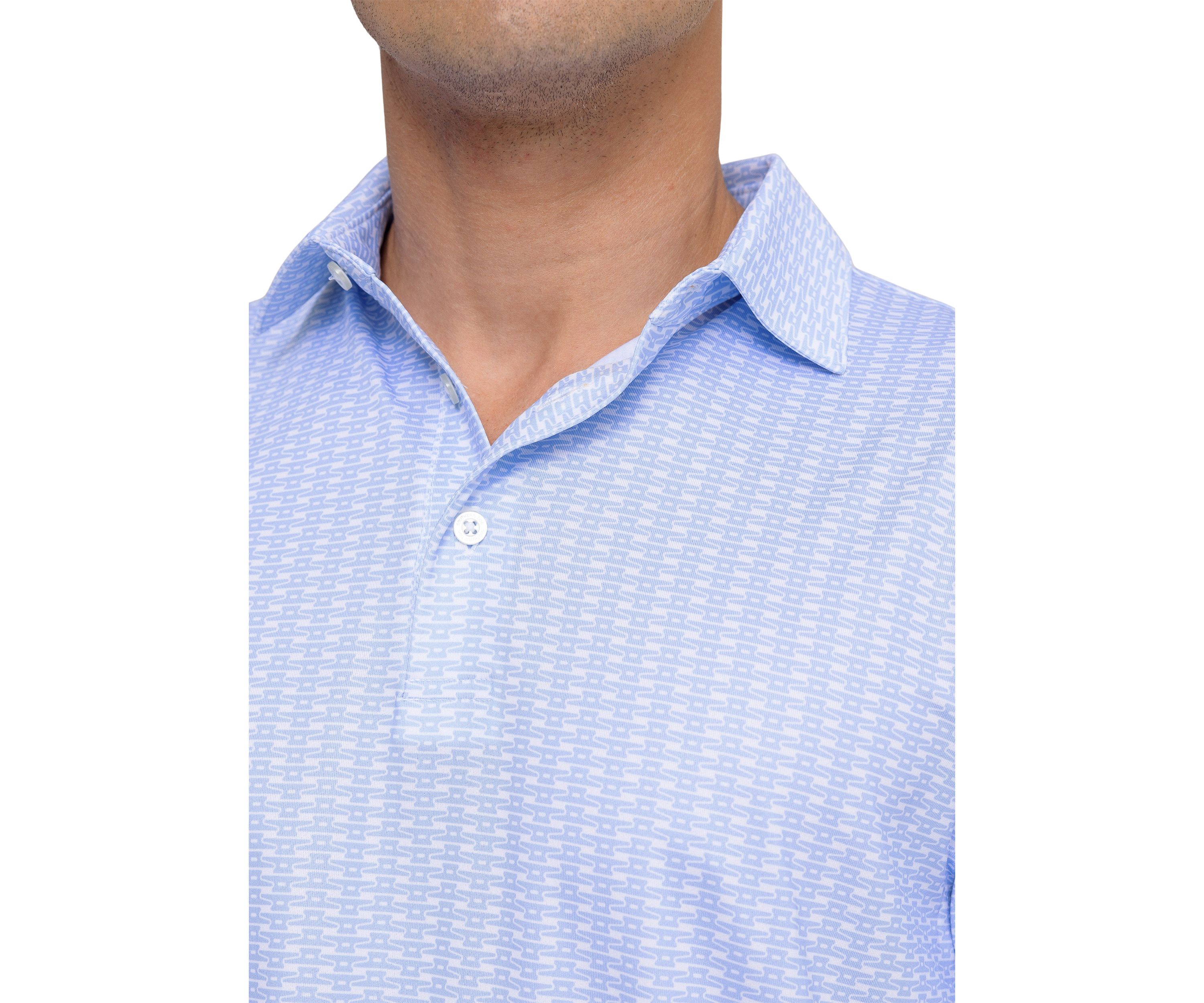 Mens Driver Dock Cleat Geo Printed Polo Shirt