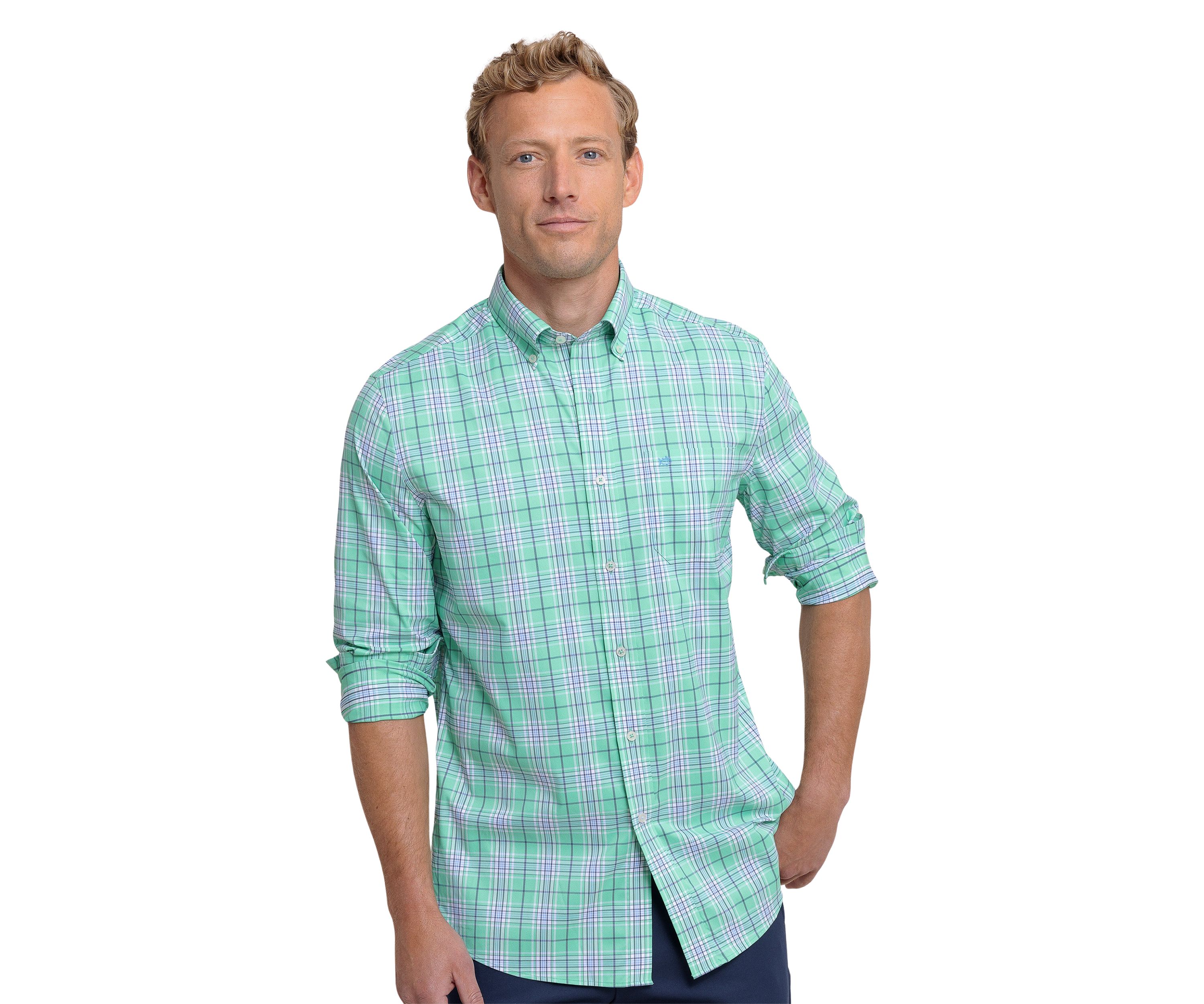 Mens River Point Plaid Printed Shirt