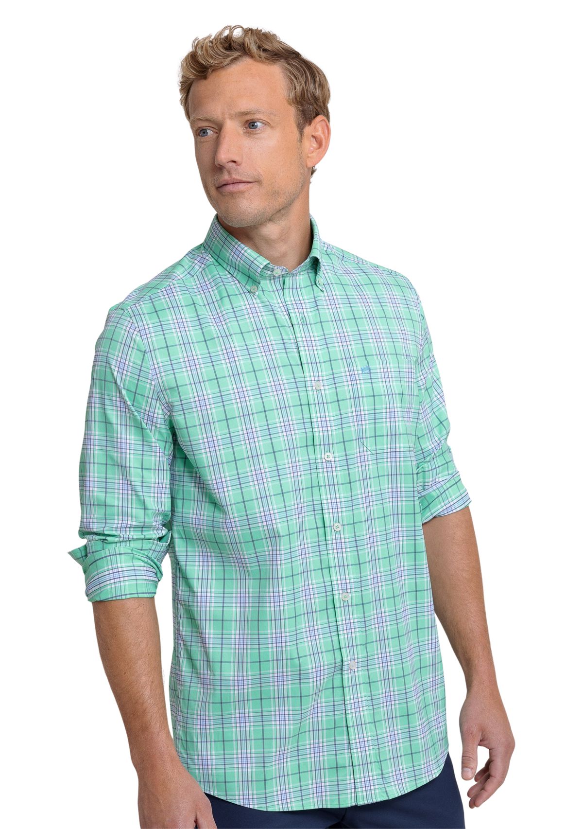 Mens River Point Plaid Printed Shirt