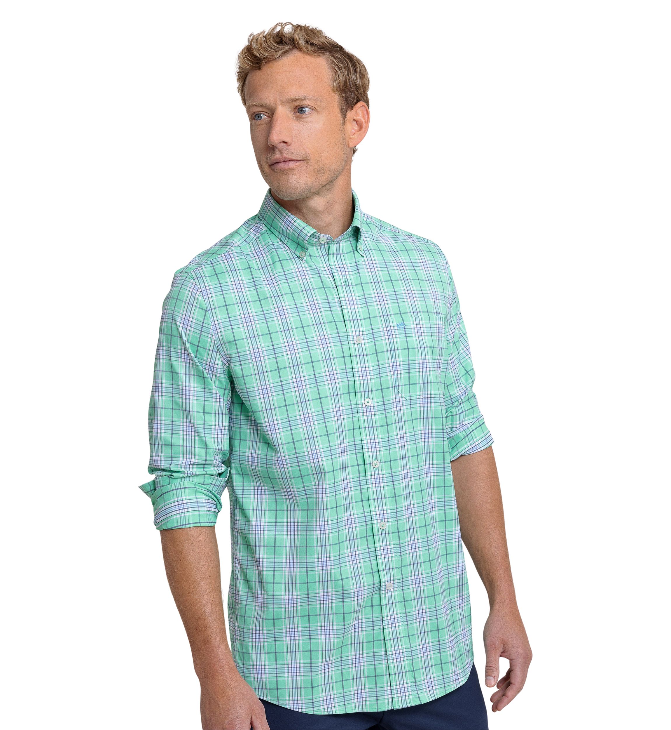 Mens River Point Plaid Printed Shirt