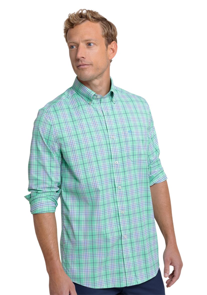 Mens River Point Plaid Printed Shirt