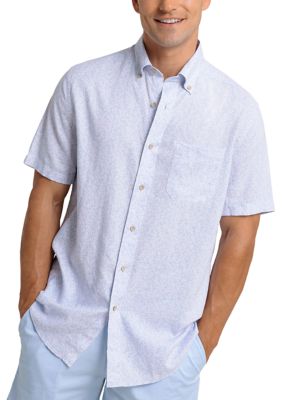 Southern Tide Men's Coral Life Short Sleeve Button Down Shirt, Small