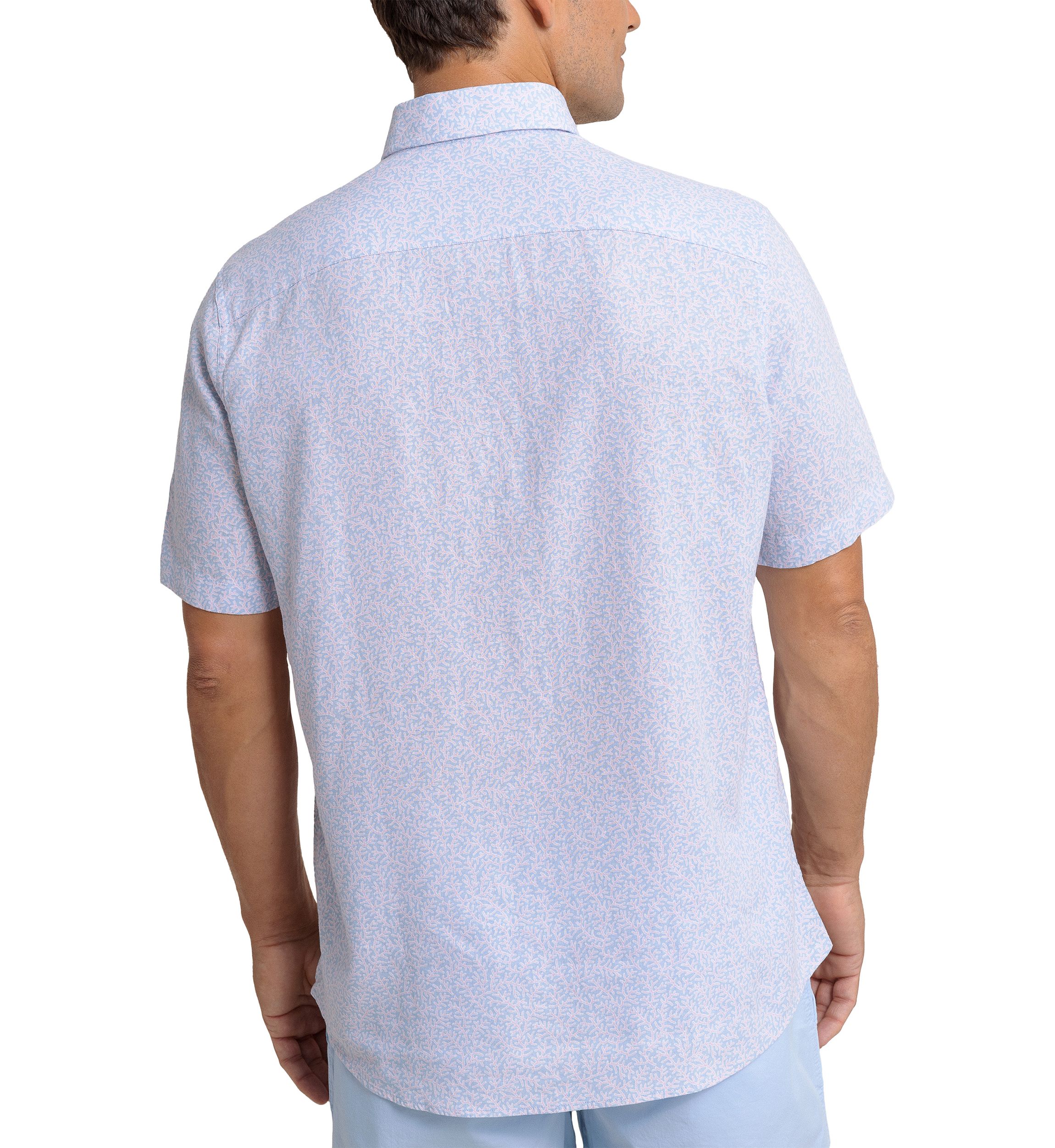 Coral Life Short Sleeve Button Down Shirt