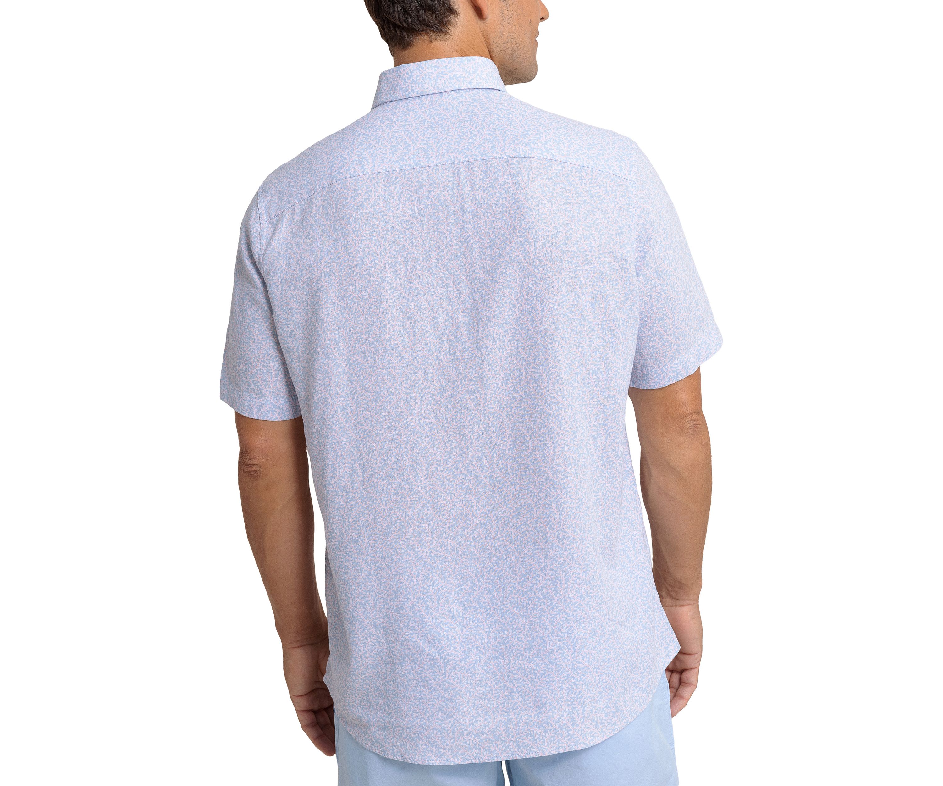 Coral Life Short Sleeve Button Down Shirt