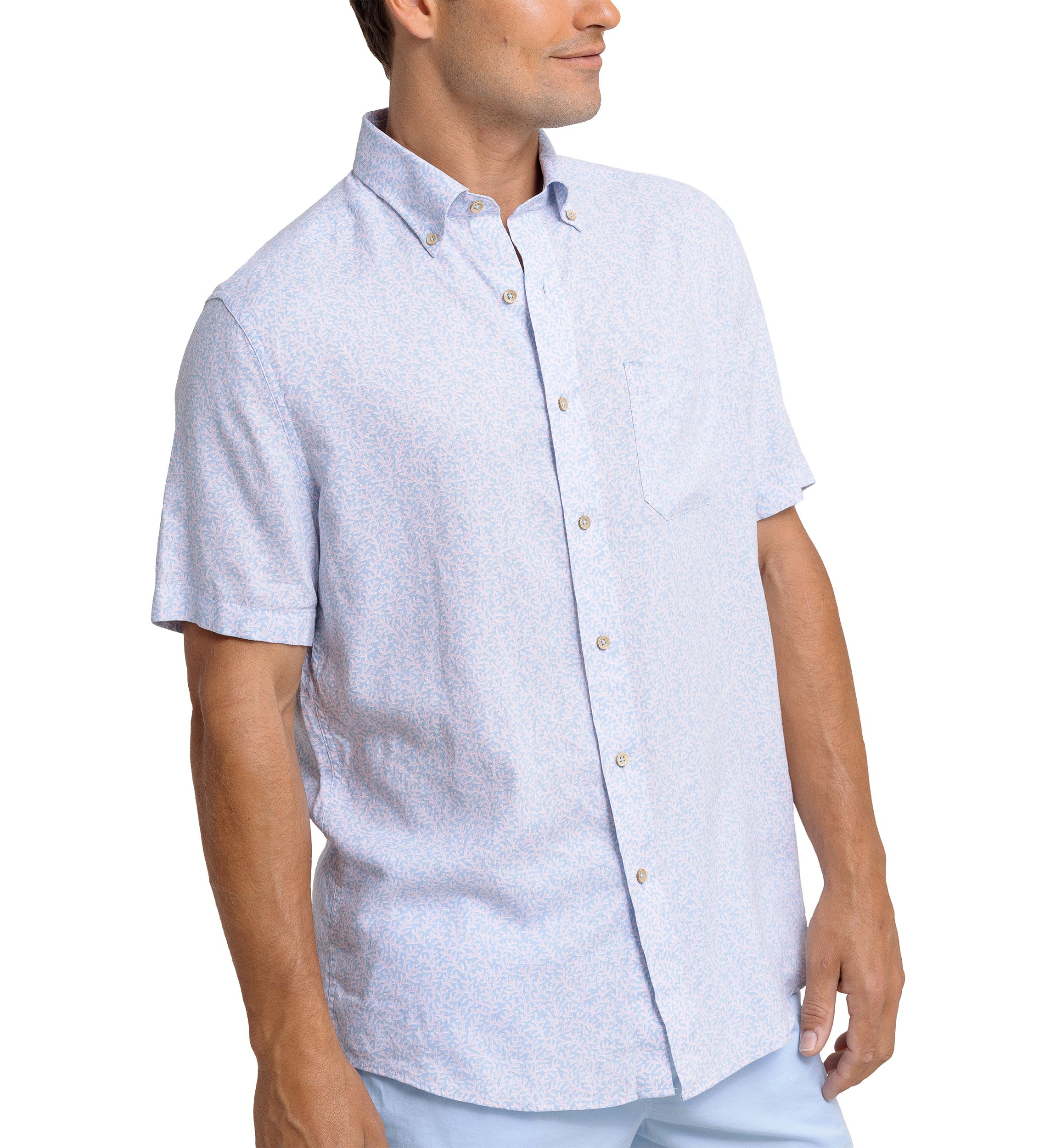 Coral Life Short Sleeve Button Down Shirt