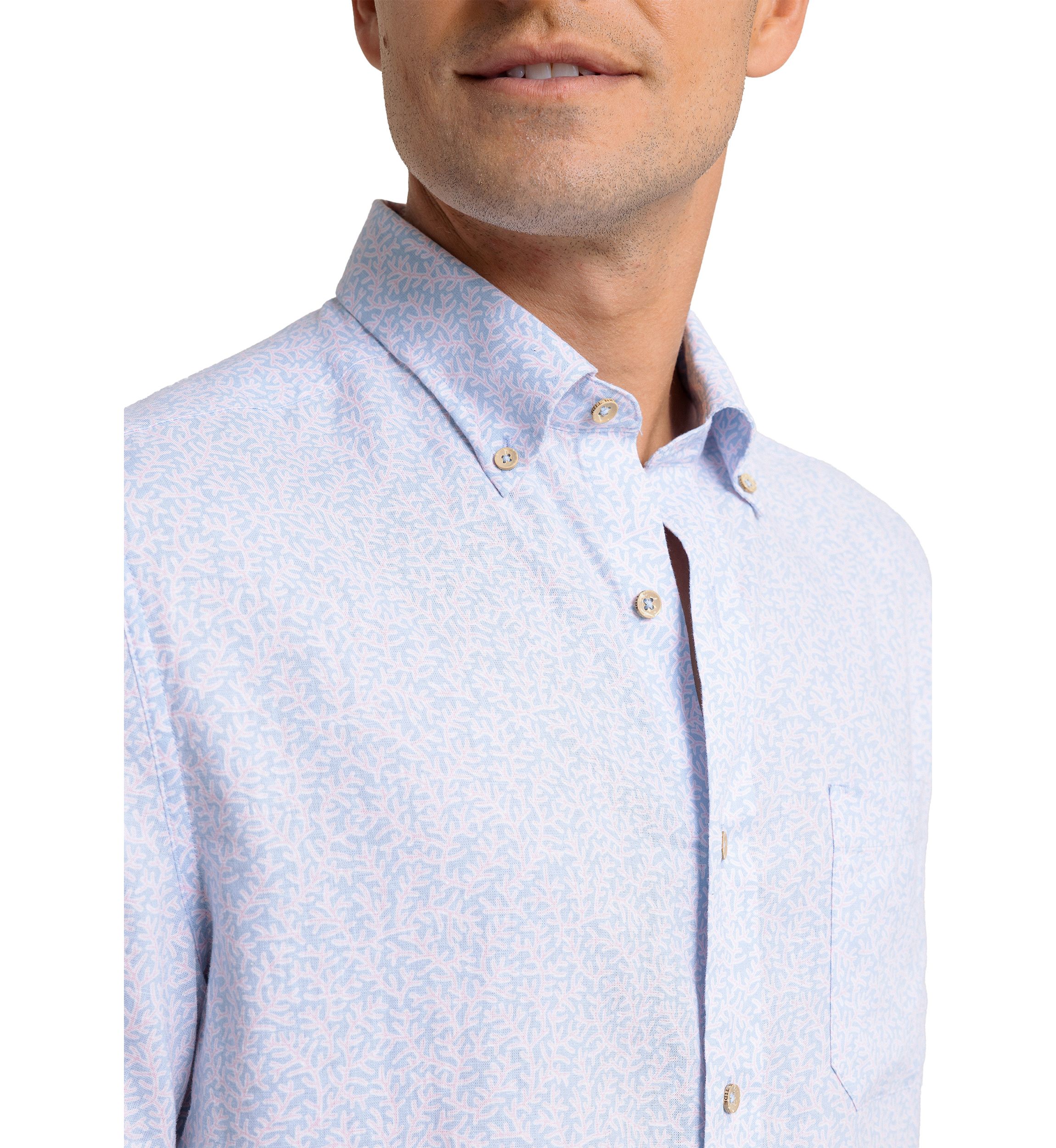 Coral Life Short Sleeve Button Down Shirt