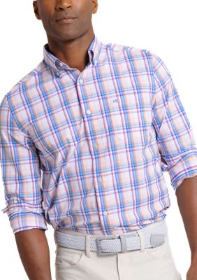 Southern Tide Men's Gaspee Plaid Intercoastal Sport Shirt, Pink, 2XL