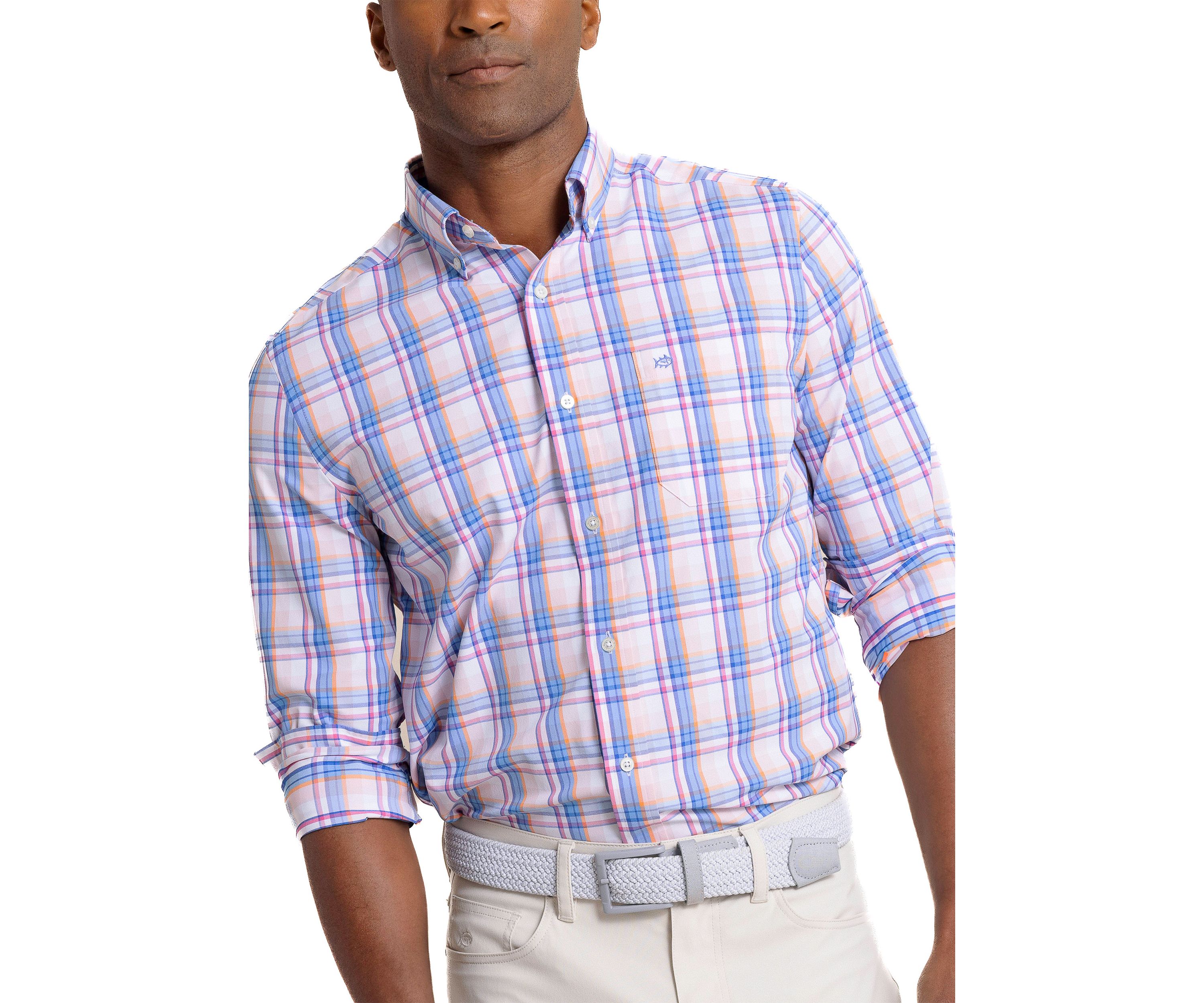 Mens Gaspee Plaid Intercoastal Sport Shirt