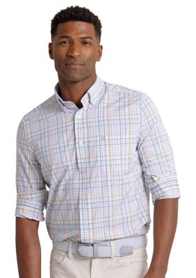Southern Tide Men's Morris Island Brrr Plaid Shirt, Pink, 2XL
