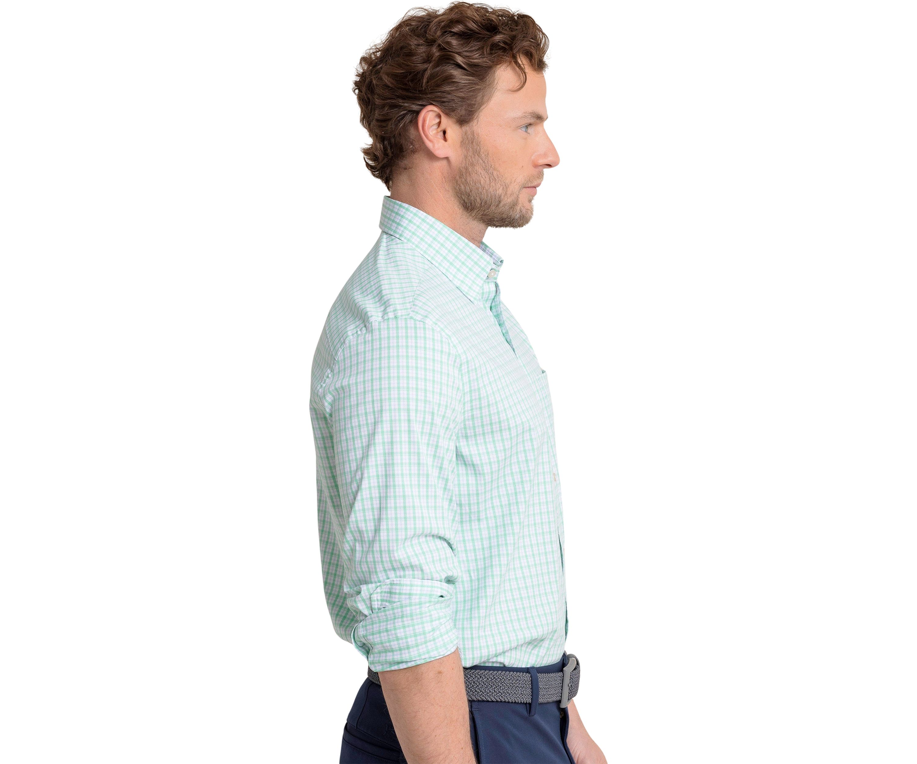 Mens Broad Creek Plaid Charleston Button Down Shirt