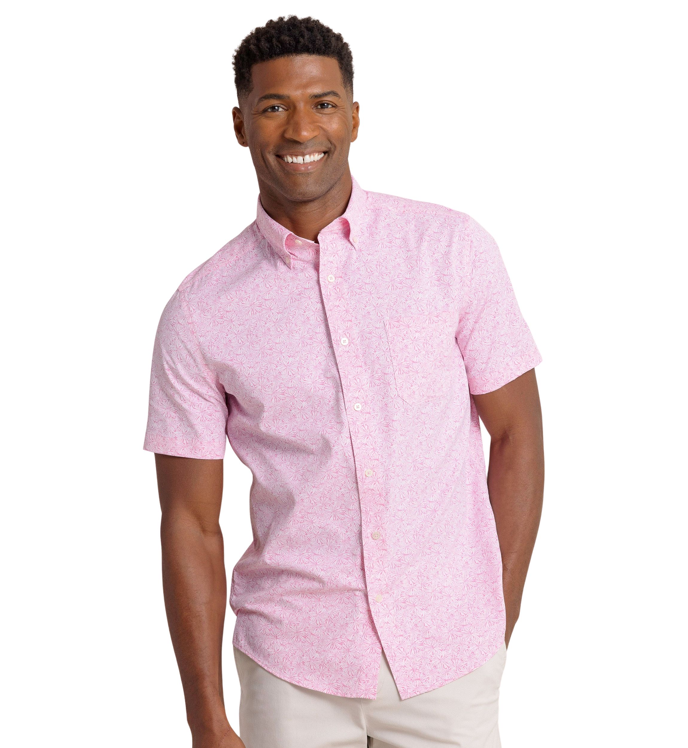 Mens Bloom Printed Button Down Shirt