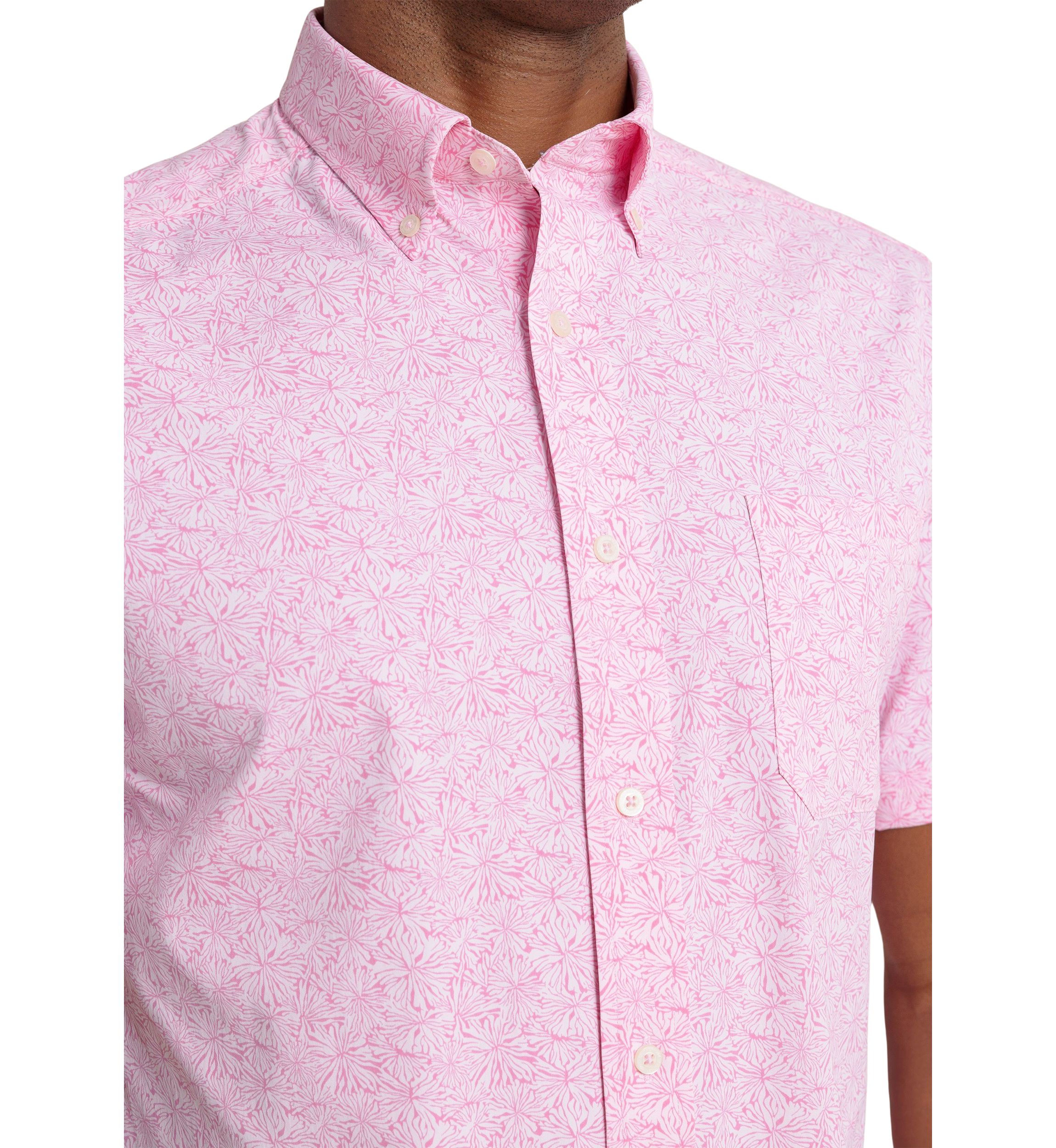 Mens Bloom Printed Button Down Shirt