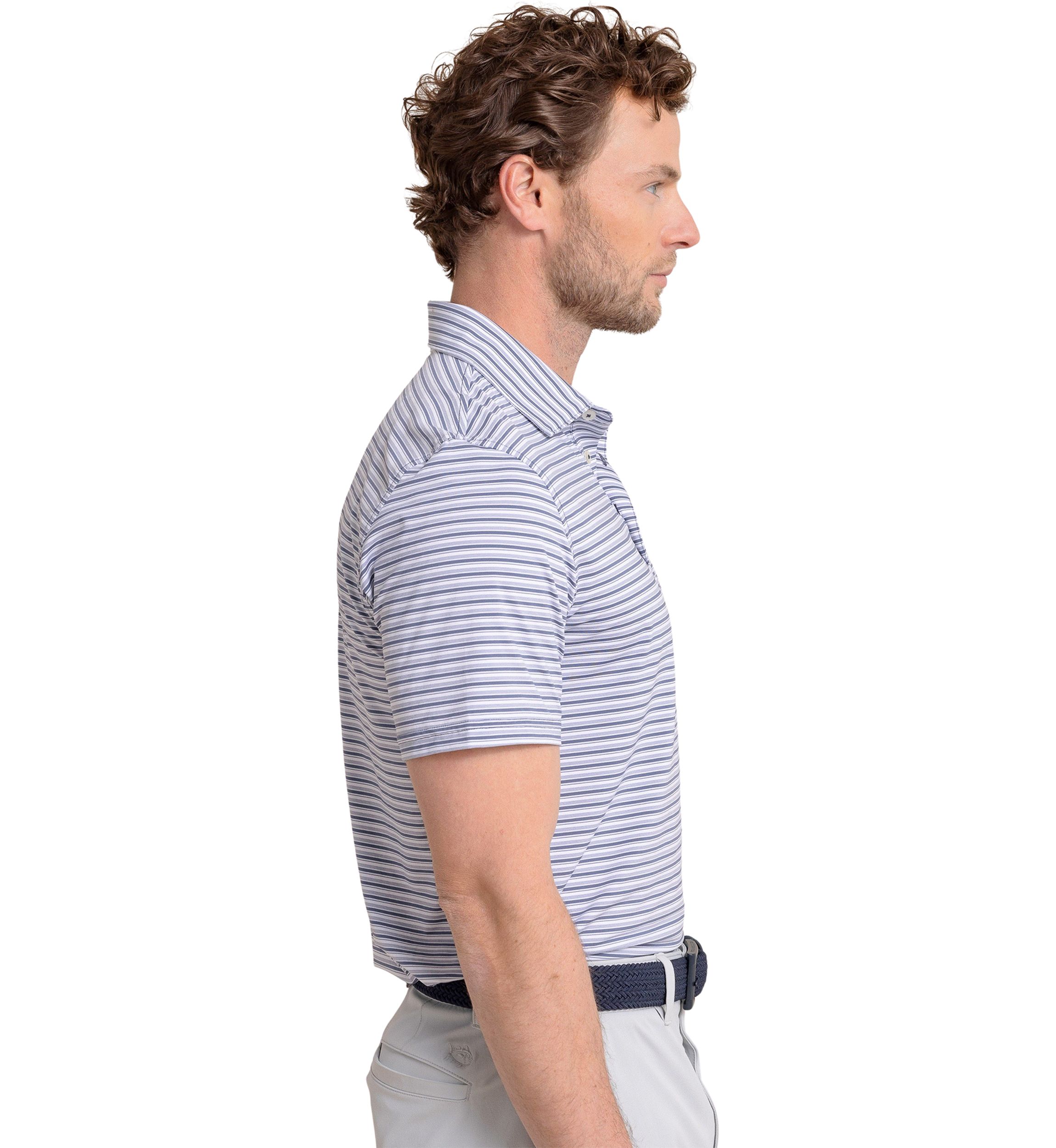Short Sleeve Striped Polo Shirt 