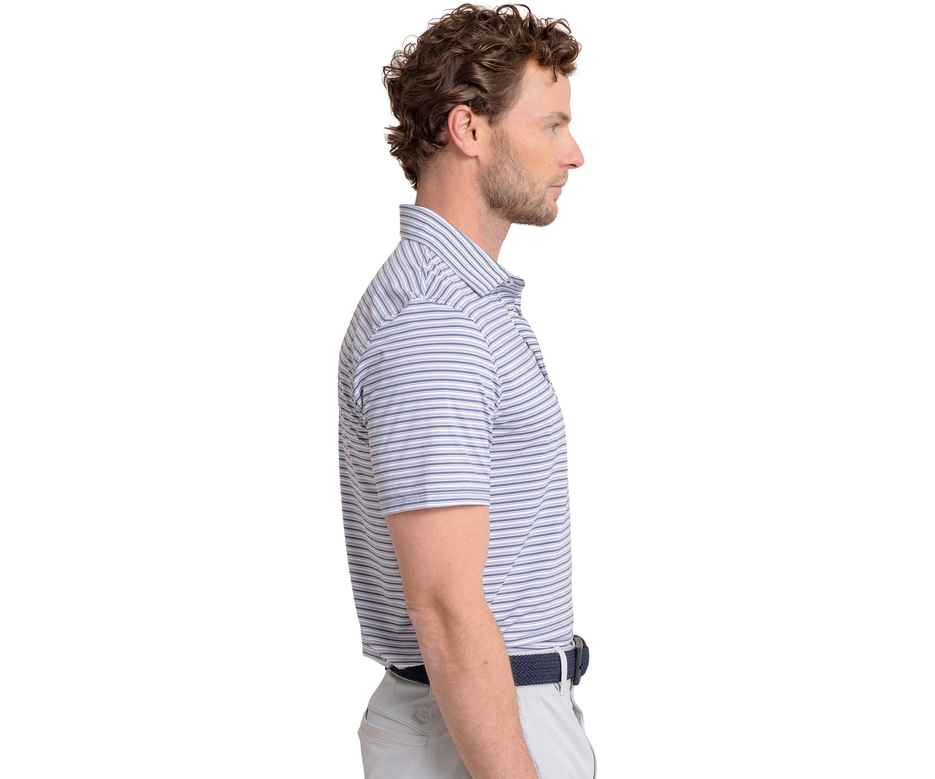 Short Sleeve Striped Polo Shirt 