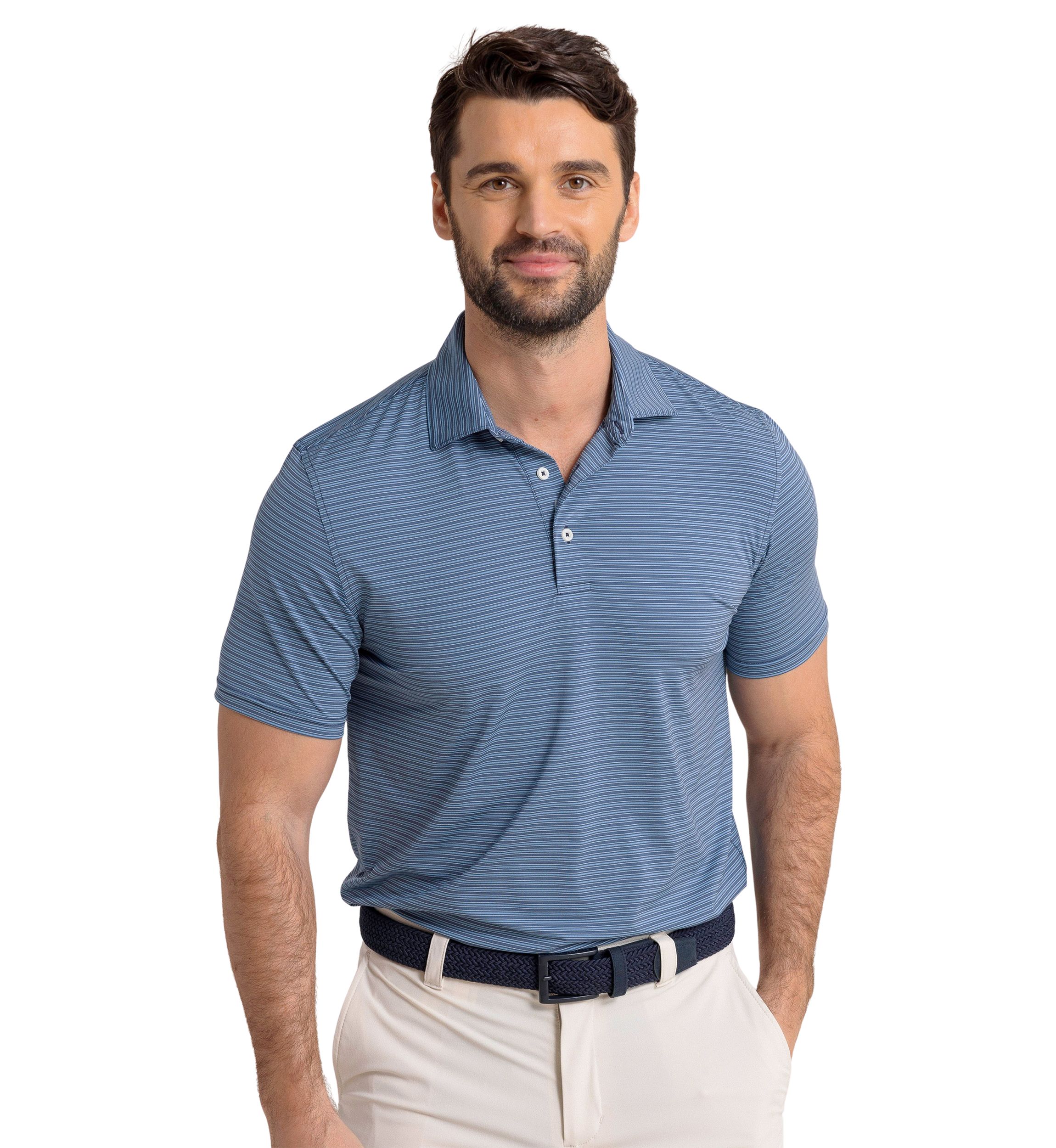Mens Brrreeze Claxton Stripe Polo Shirt