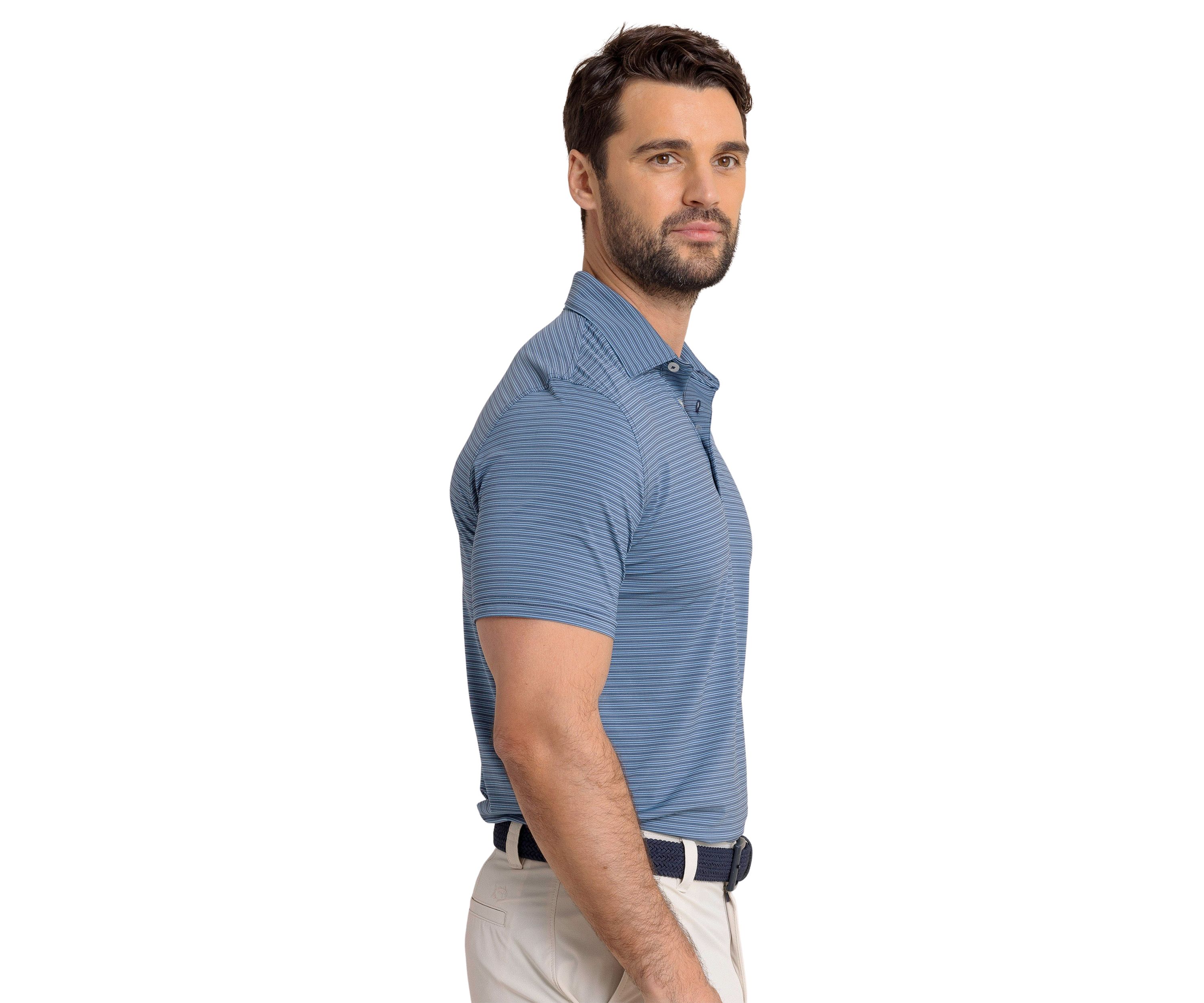Mens Brrreeze Claxton Stripe Polo Shirt