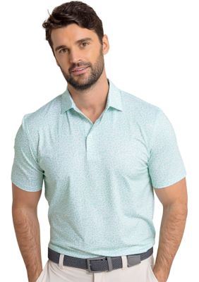 Southern Tide Men's Driver Flower Frenzy Printed Polo Shirt, Green, 2XL