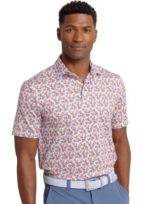 Southern Tide Men's Driver Paloma Paradise Printed Polo Shirt, White, 2XL