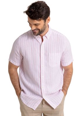 Southern Tide Men's Striped Linen Button Down Shirt, 2XL