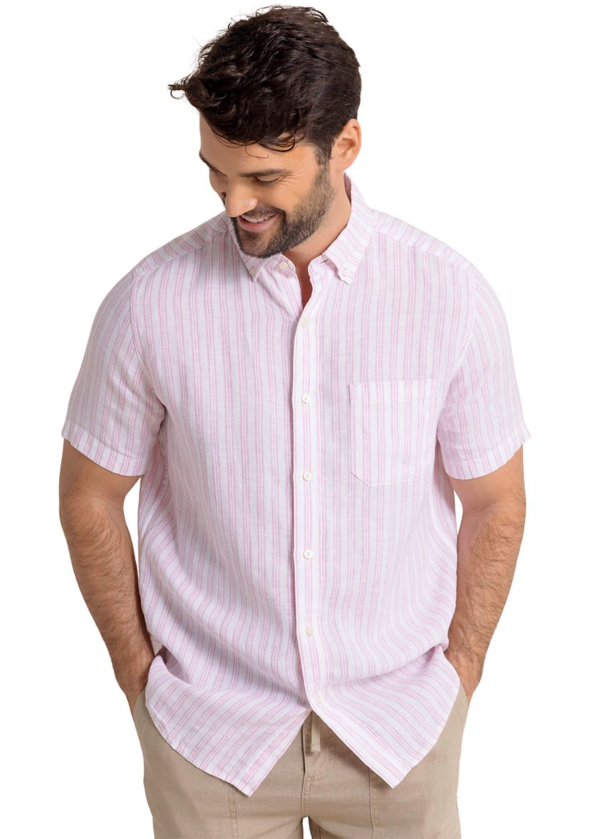 Striped Linen Button Down Shirt 