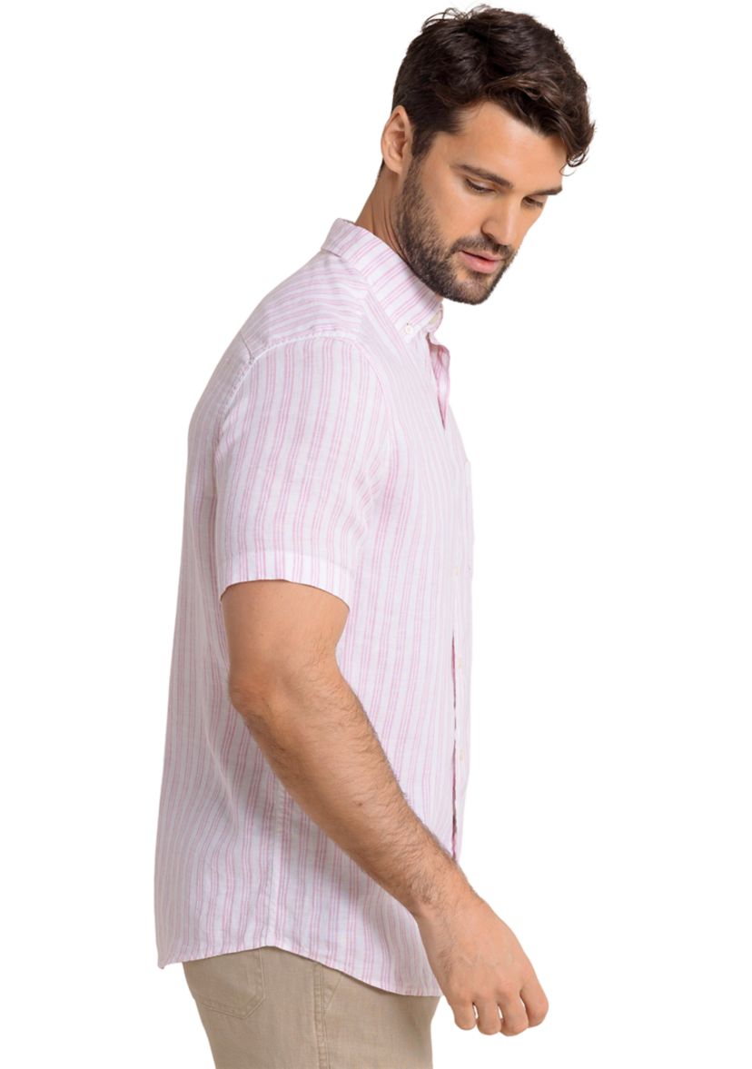 Striped Linen Button Down Shirt 