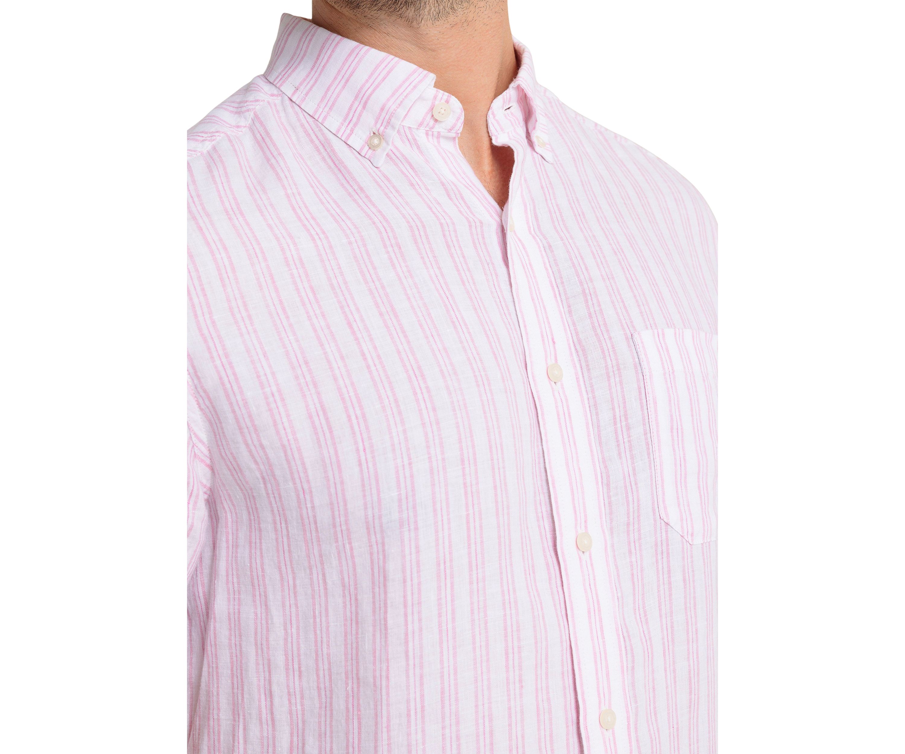 Striped Linen Button Down Shirt 