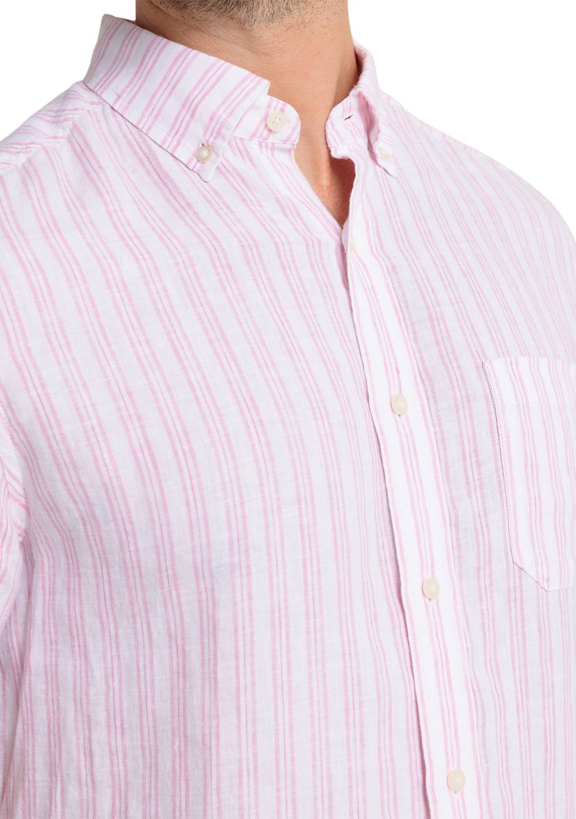 Striped Linen Button Down Shirt 