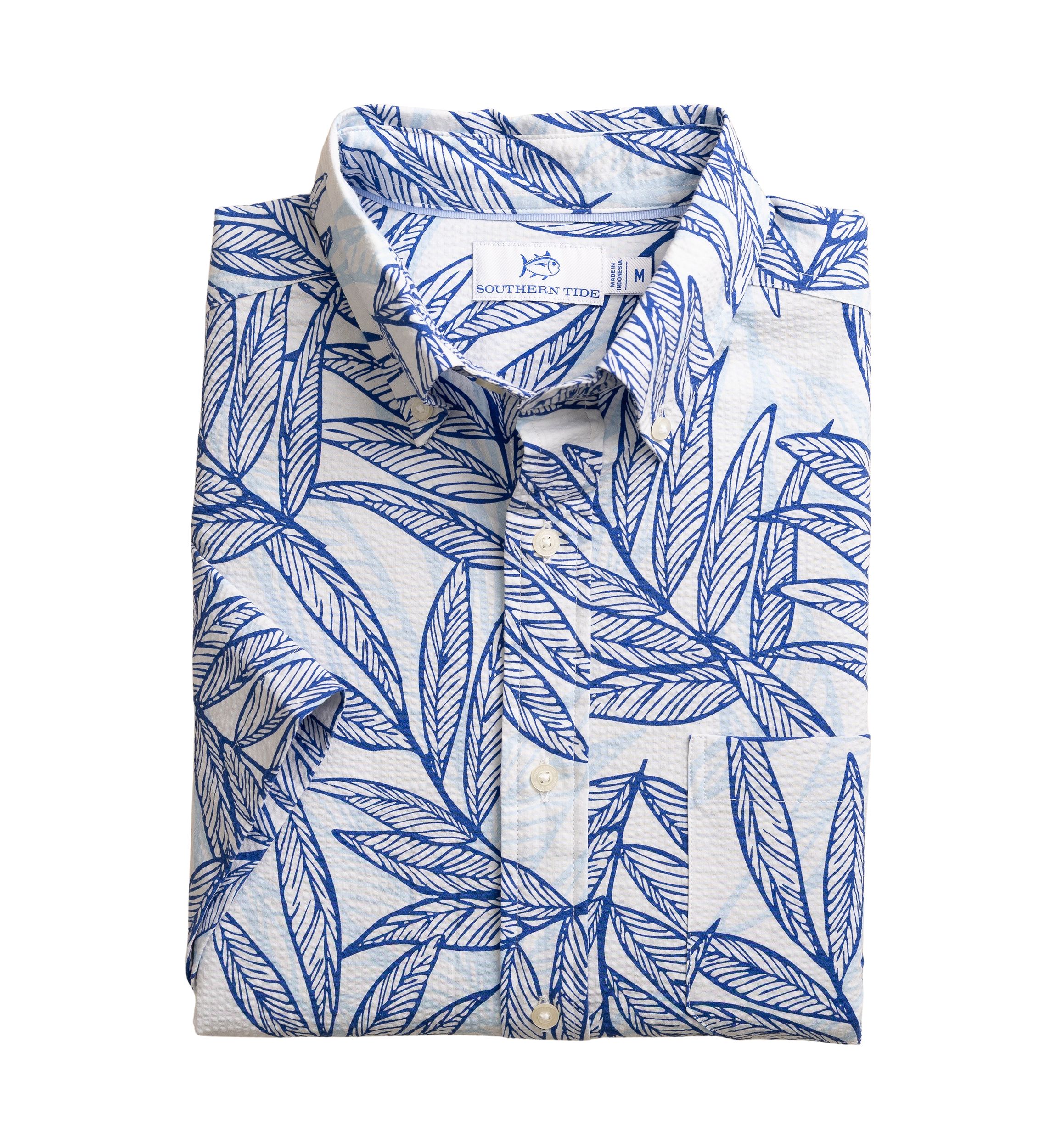 Blue Palms Seersucker Sport Shirt 