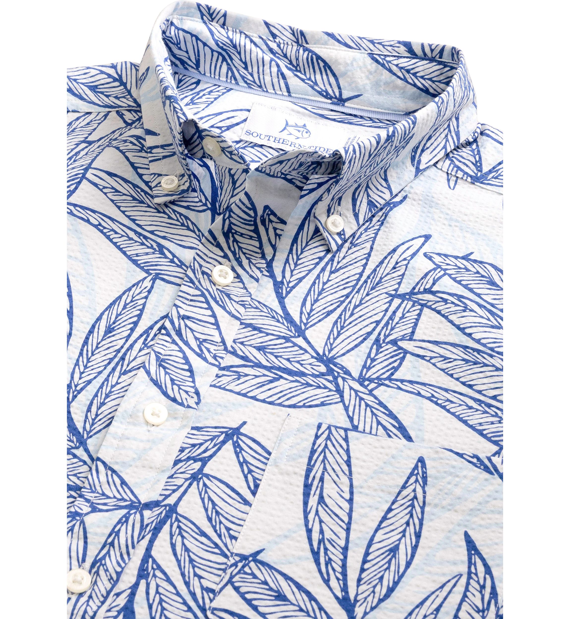 Blue Palms Seersucker Sport Shirt 