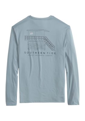 Southern Tide Men's Lifeguard Tower Performance Graphic T-Shirt, Grey, 2XL