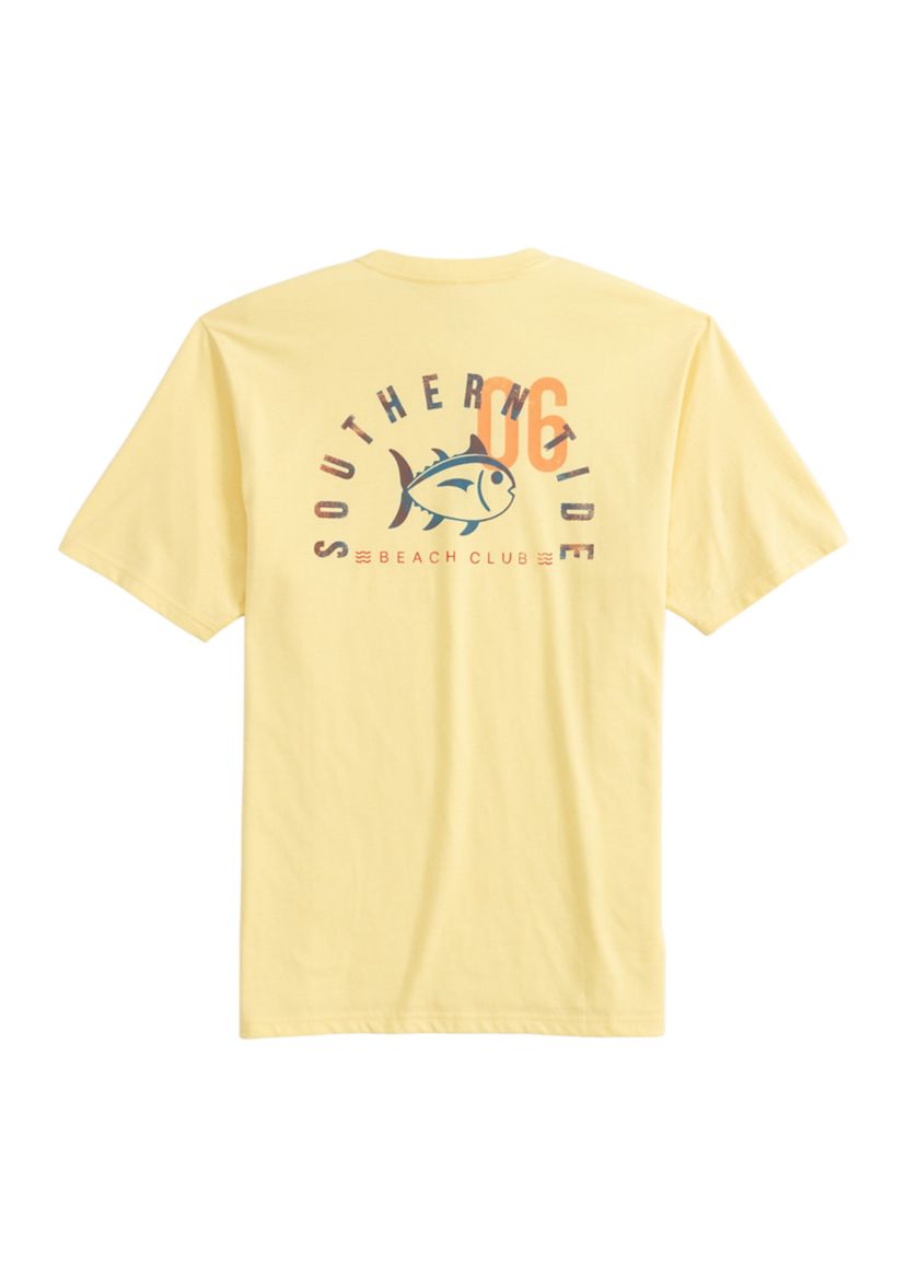 Mens Sun Faded Beach Club Short Sleeve Graphic T-Shirt