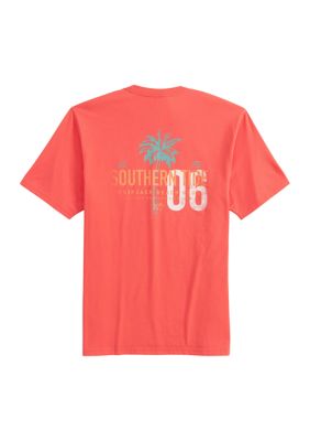Southern Tide Men's Short Sleeve Palm Beach Club Graphic T-Shirt, Coral, 2XL