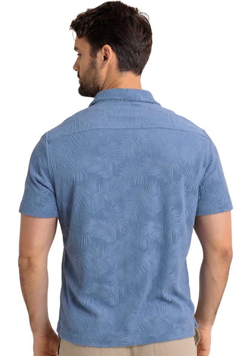 Mens Crystal Beach Short Sleeve Terry Camp Shirt 