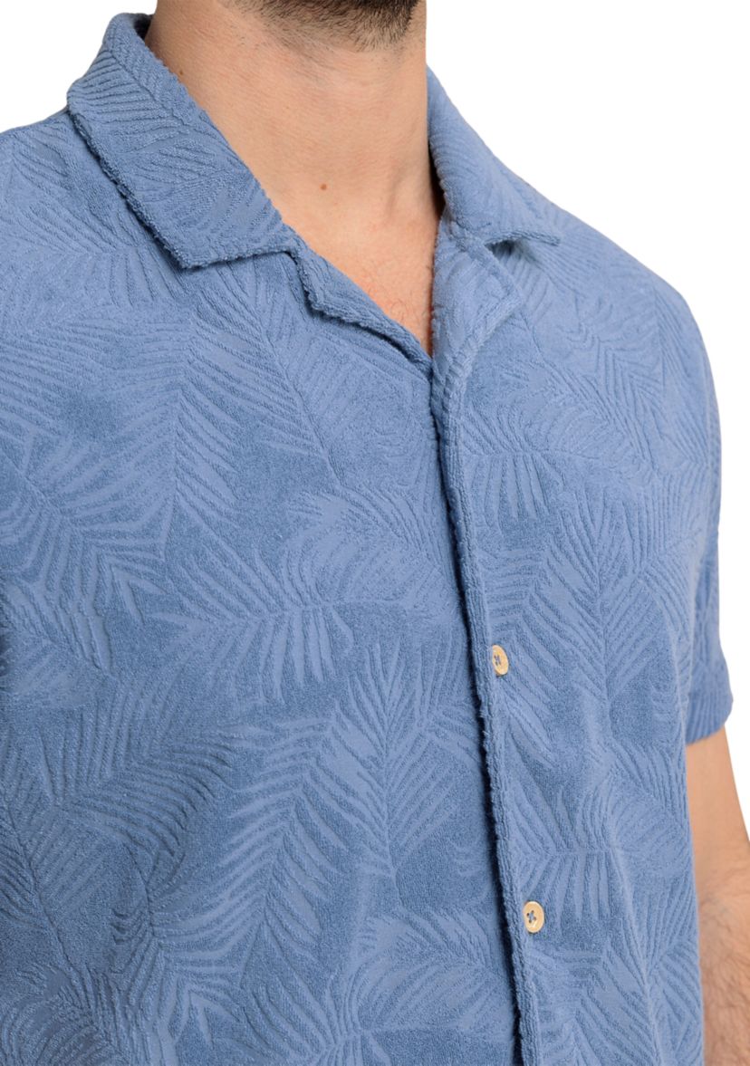 Mens Crystal Beach Short Sleeve Terry Camp Shirt 