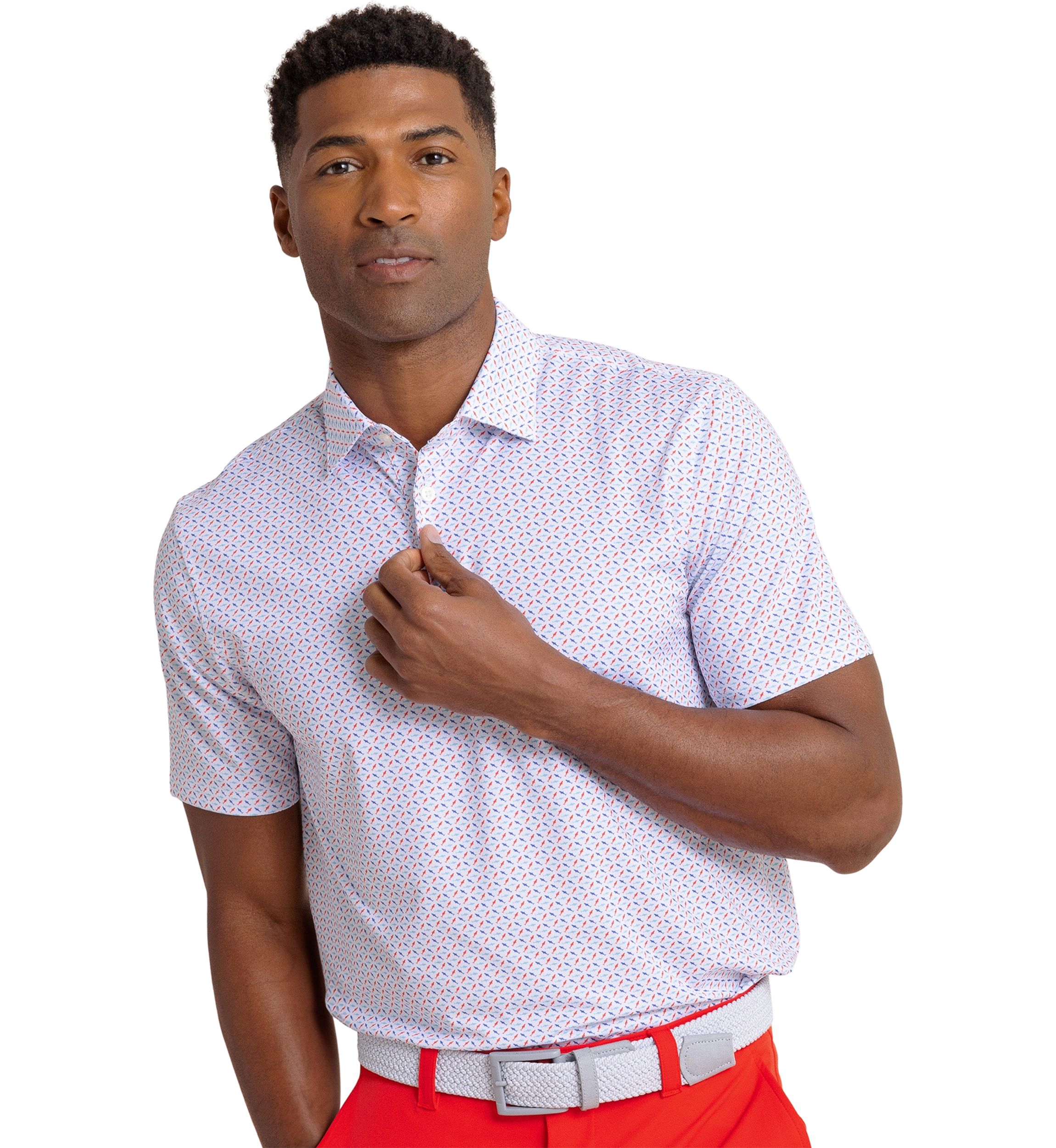 Mens Driver Fintastic Catch Printed Polo Shirt